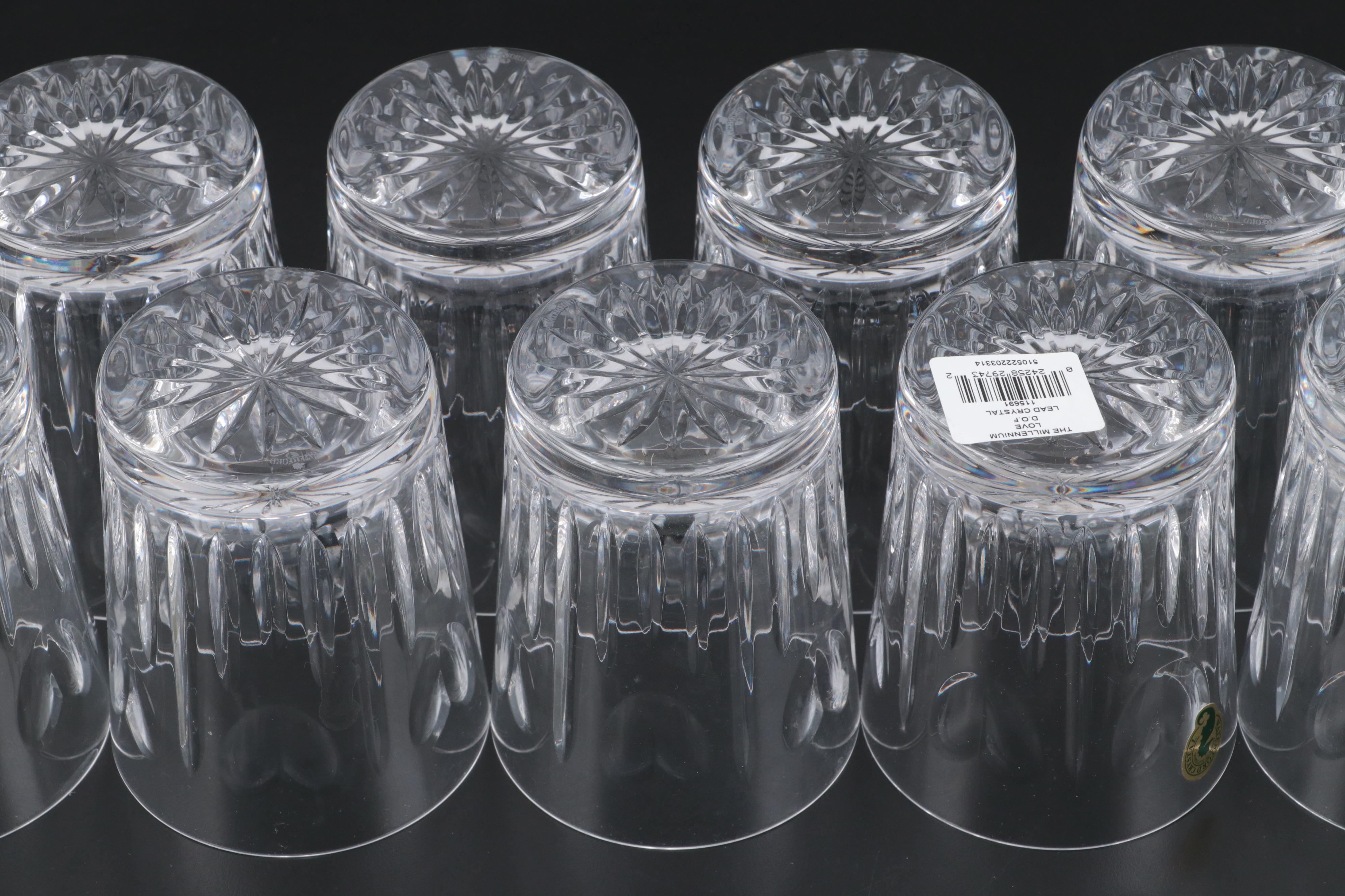 Waterford Crystal The Millennium Collection "Love" Double Old Fashioned Glasses