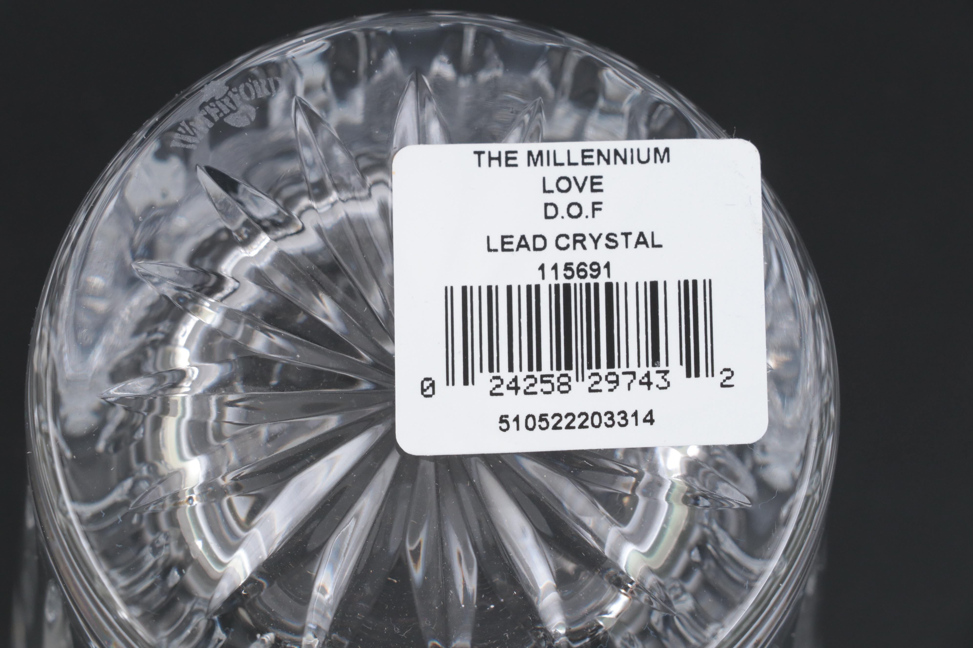 Waterford Crystal The Millennium Collection "Love" Double Old Fashioned Glasses
