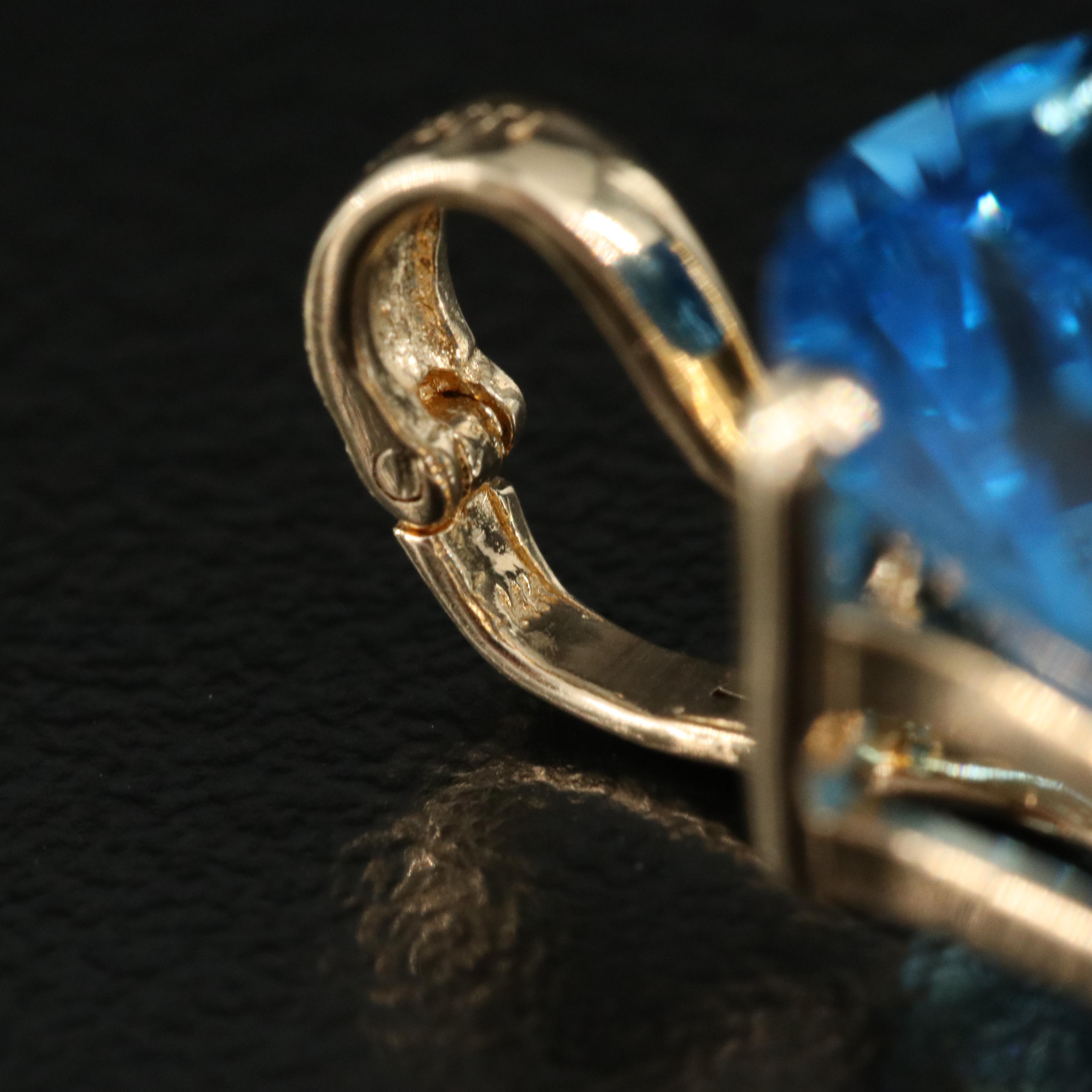 Bellarri 14K Swiss Blue Topaz Enhancer Pendant