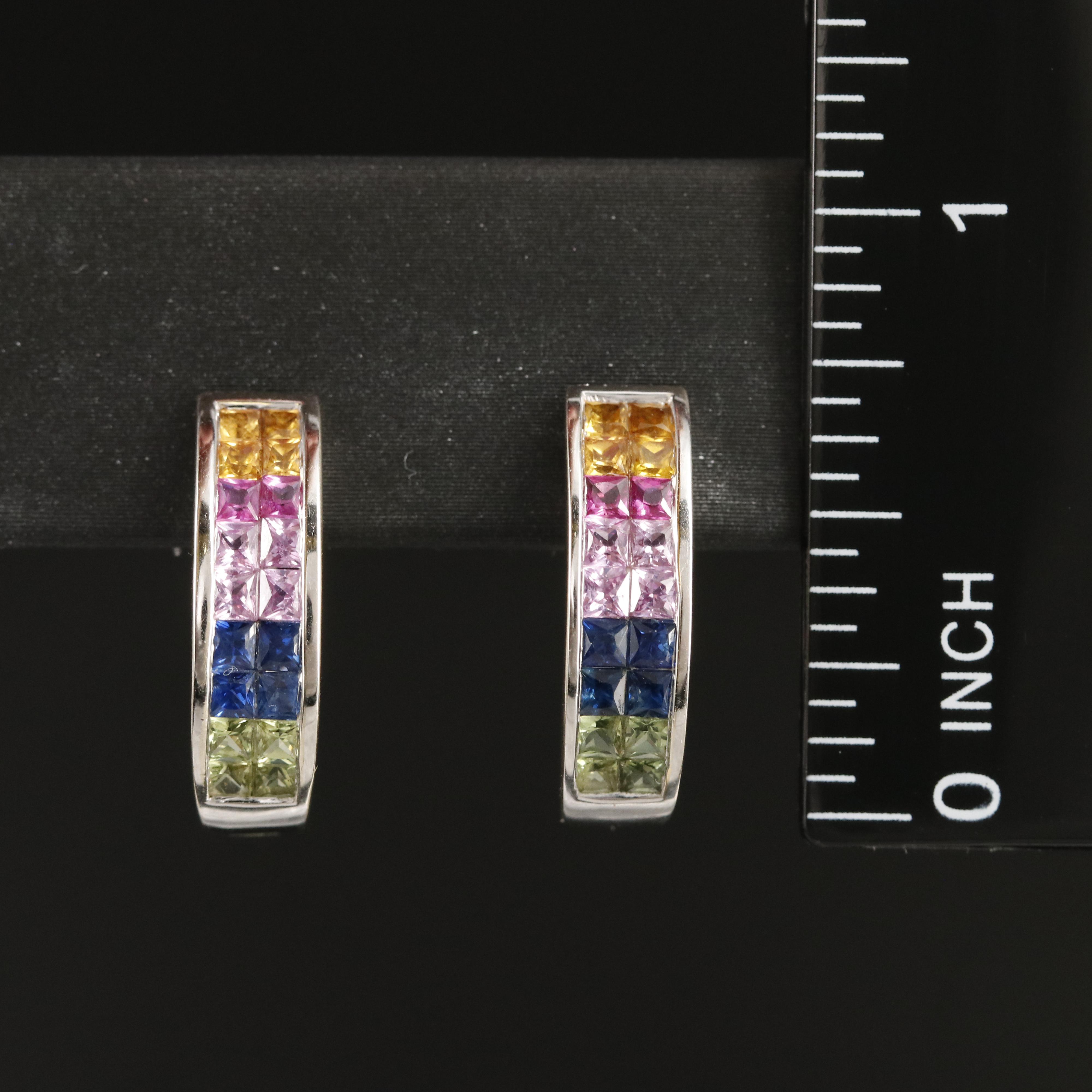 14K Sapphire Hoop Earrings