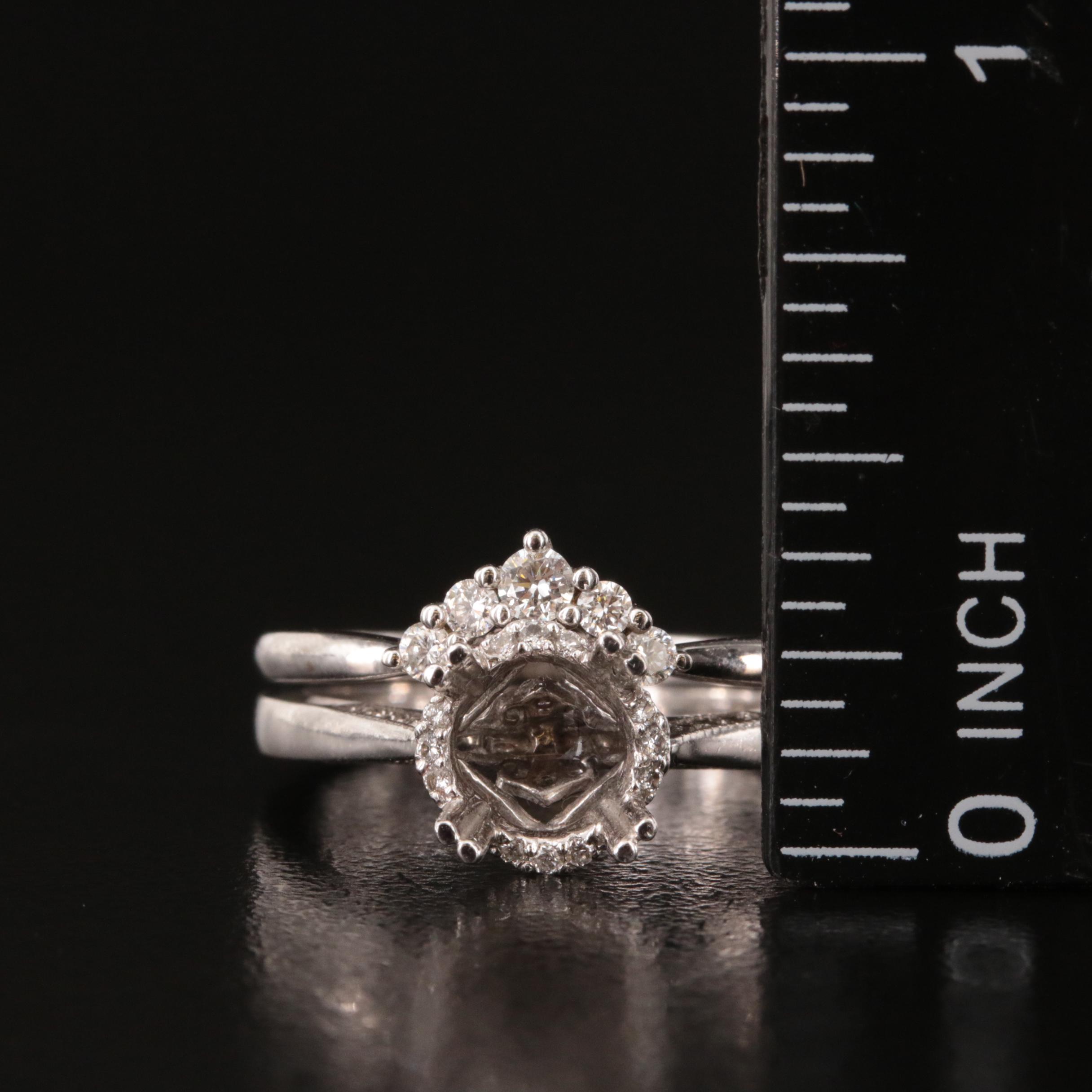 14K 0.30 CTW Diamond Semi-Mount Ring Set