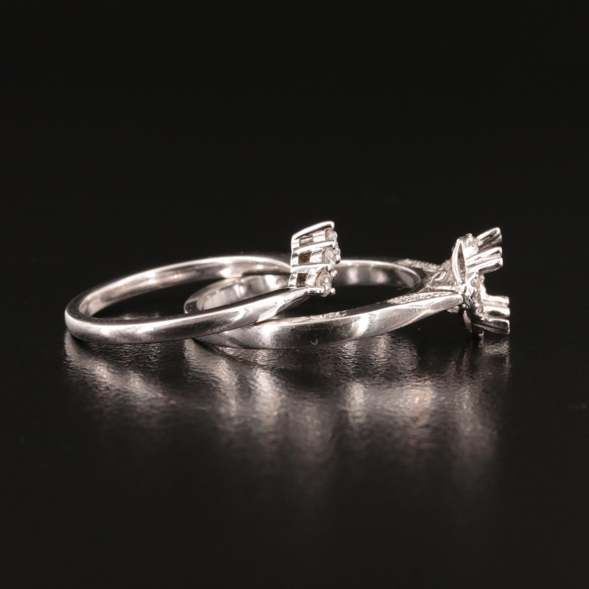 14K 0.30 CTW Diamond Semi-Mount Ring Set