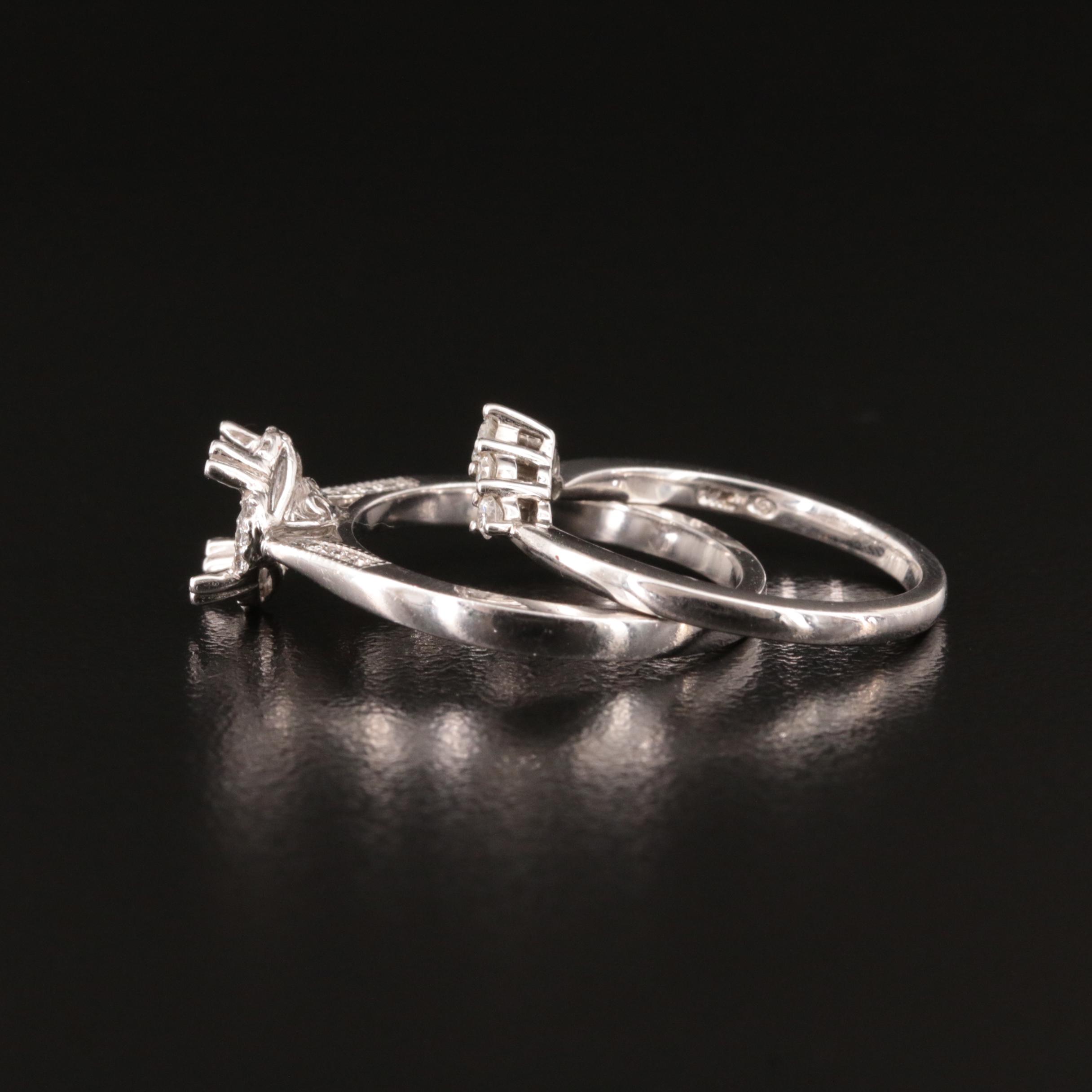 14K 0.30 CTW Diamond Semi-Mount Ring Set