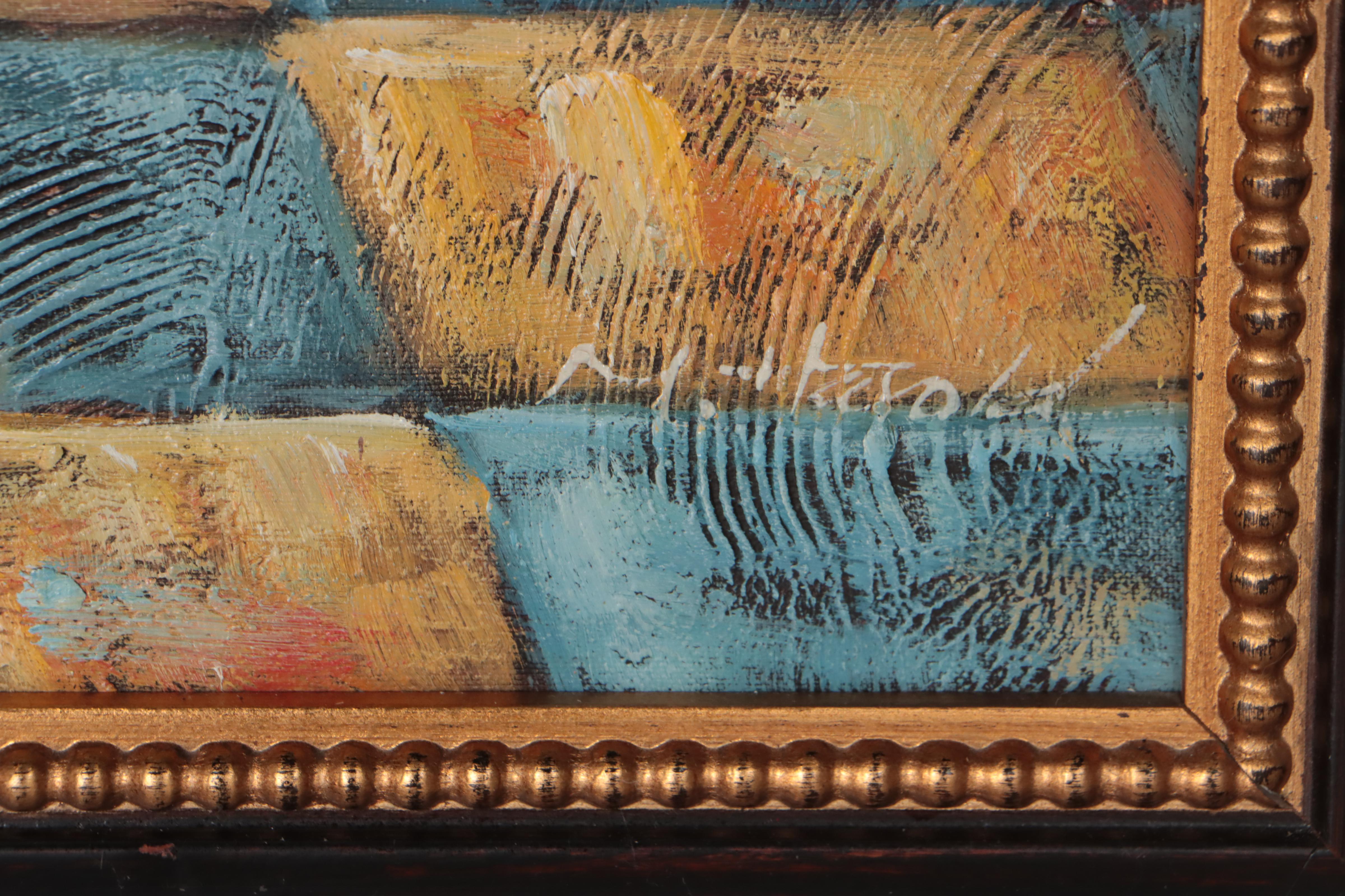 Acrylic Painting of Chef in Kitchen