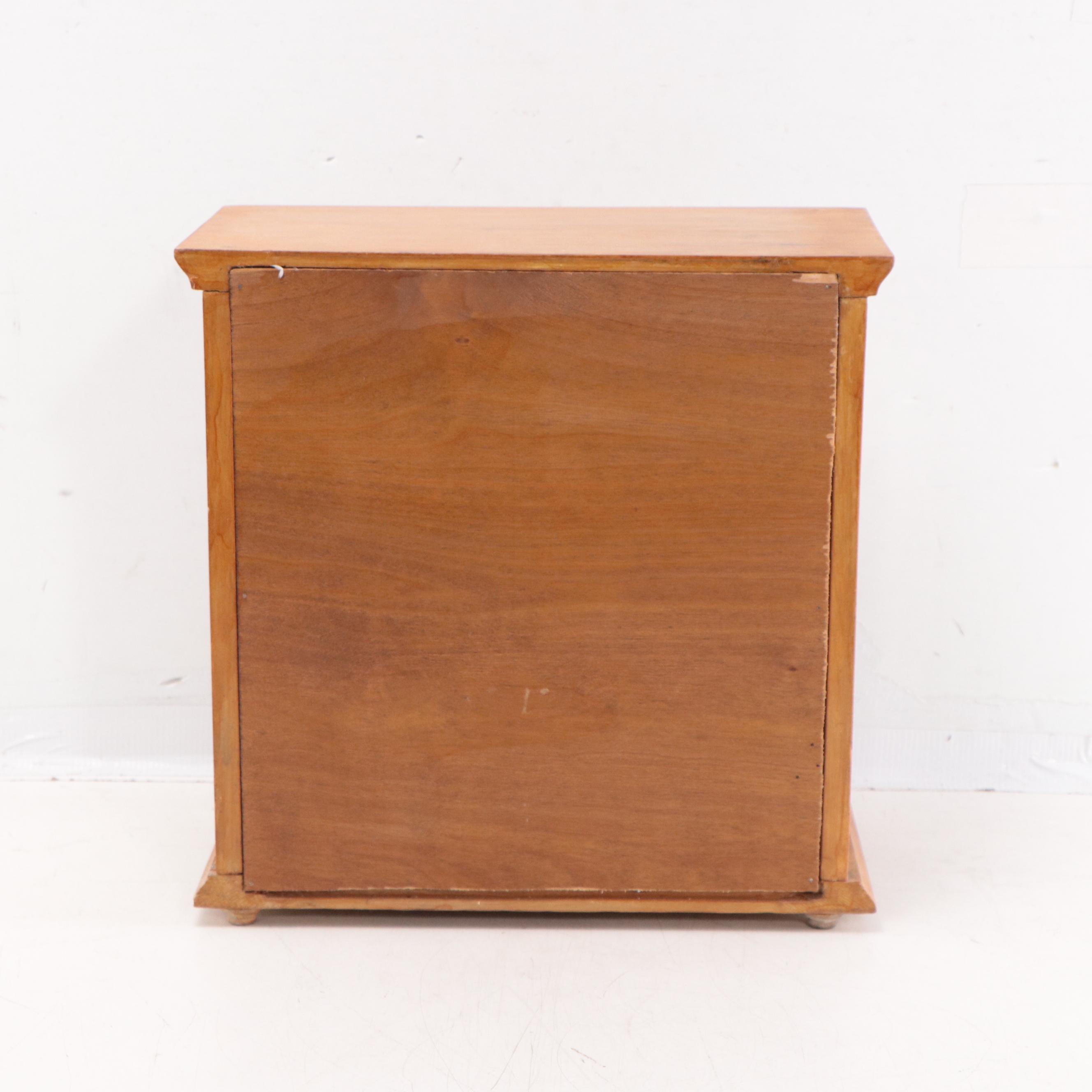 Small Wood and Glass Table Top Cabinet, Mid-20th Century