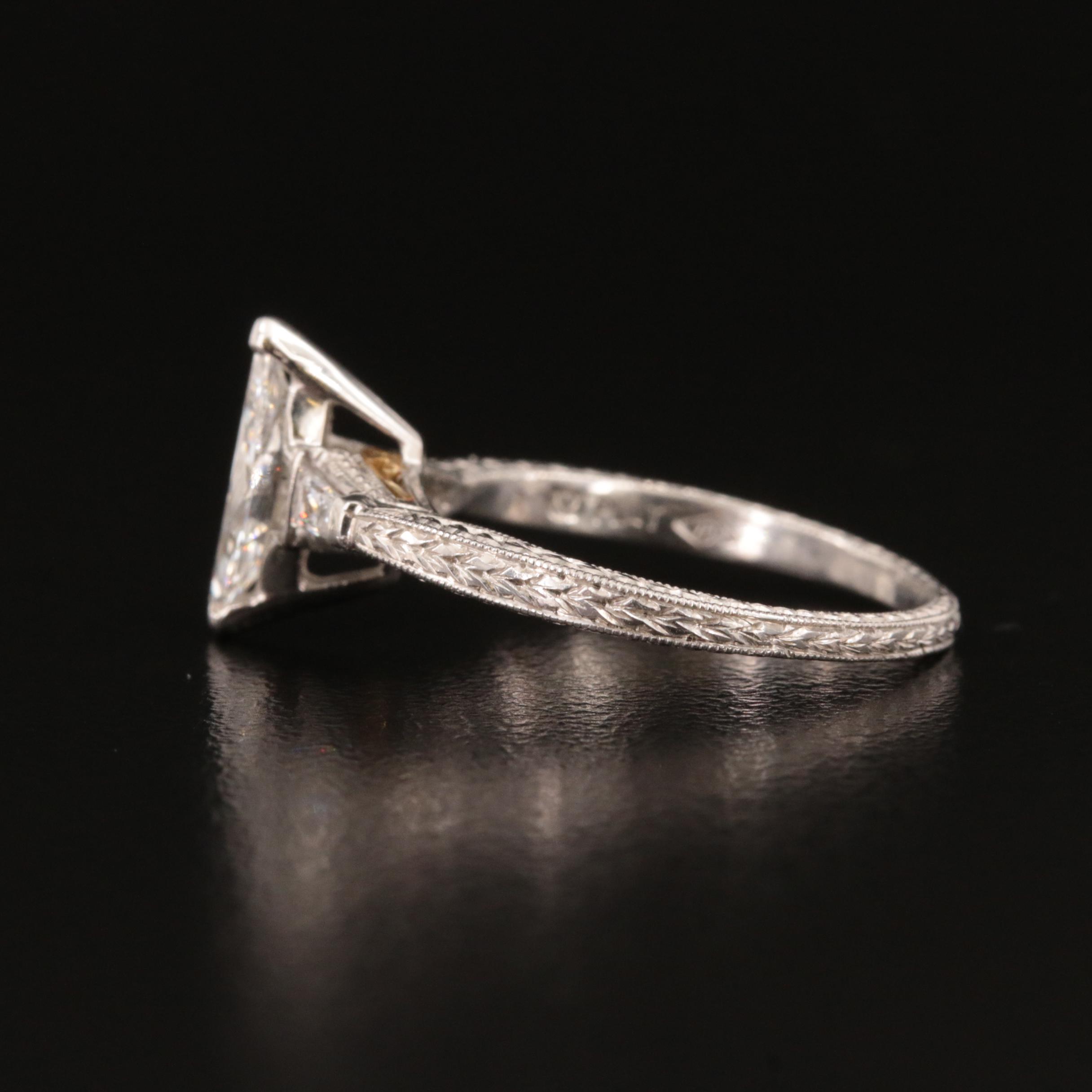 Platinum 1.03 CTW Diamond Ring with 18K Accents