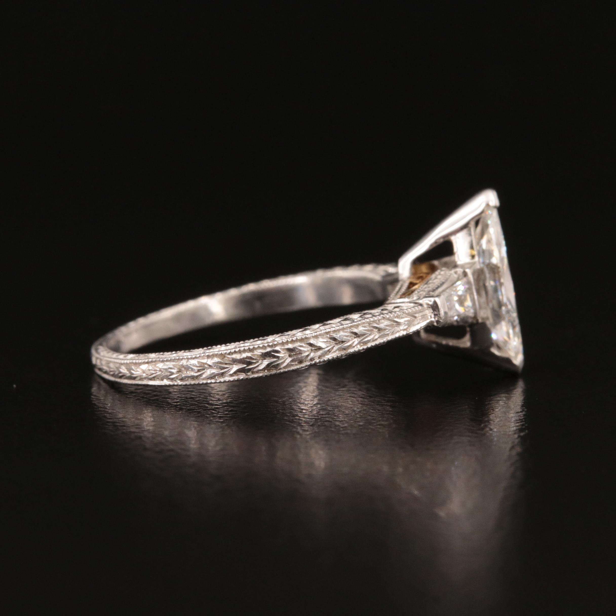 Platinum 1.03 CTW Diamond Ring with 18K Accents
