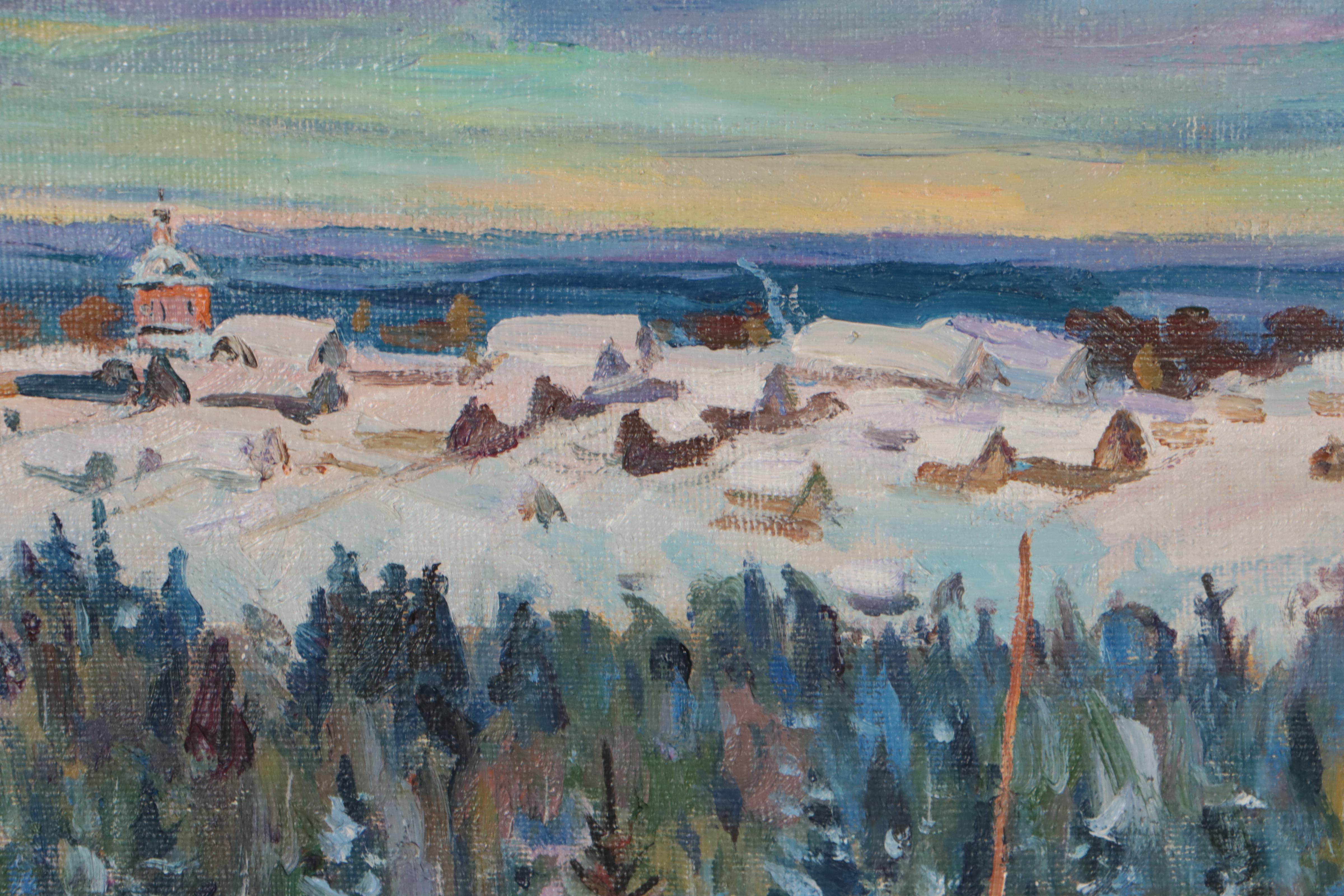 Ilyas Araslanov Winter Landscape Oil Painting, 1992