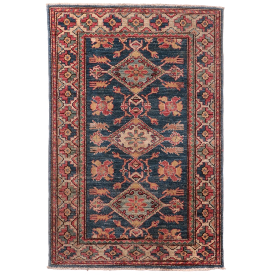 2'9 x 4'1 Hand-Knotted Caucasian Kazak Style Accent Rug