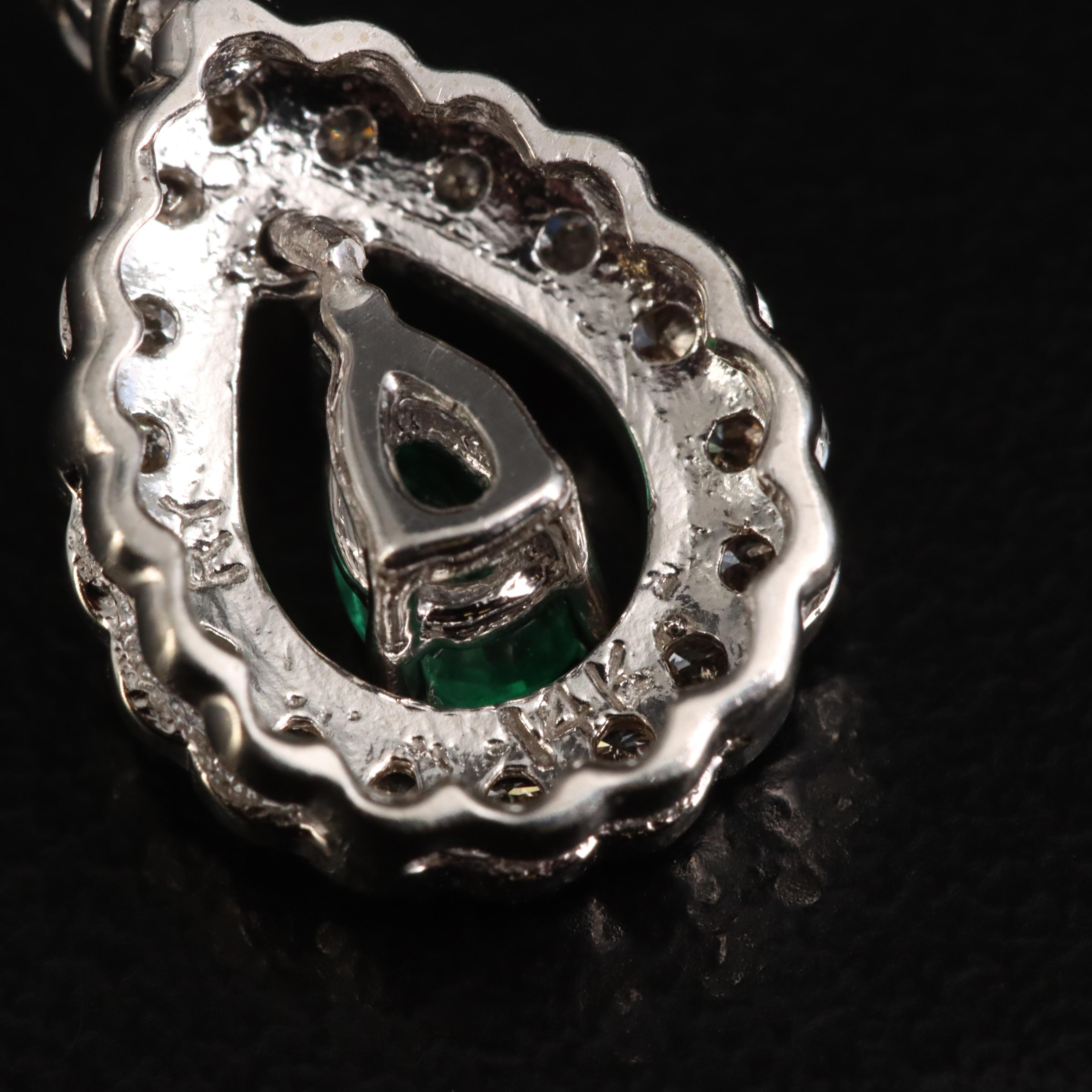 14K Emerald and Diamond Earrings