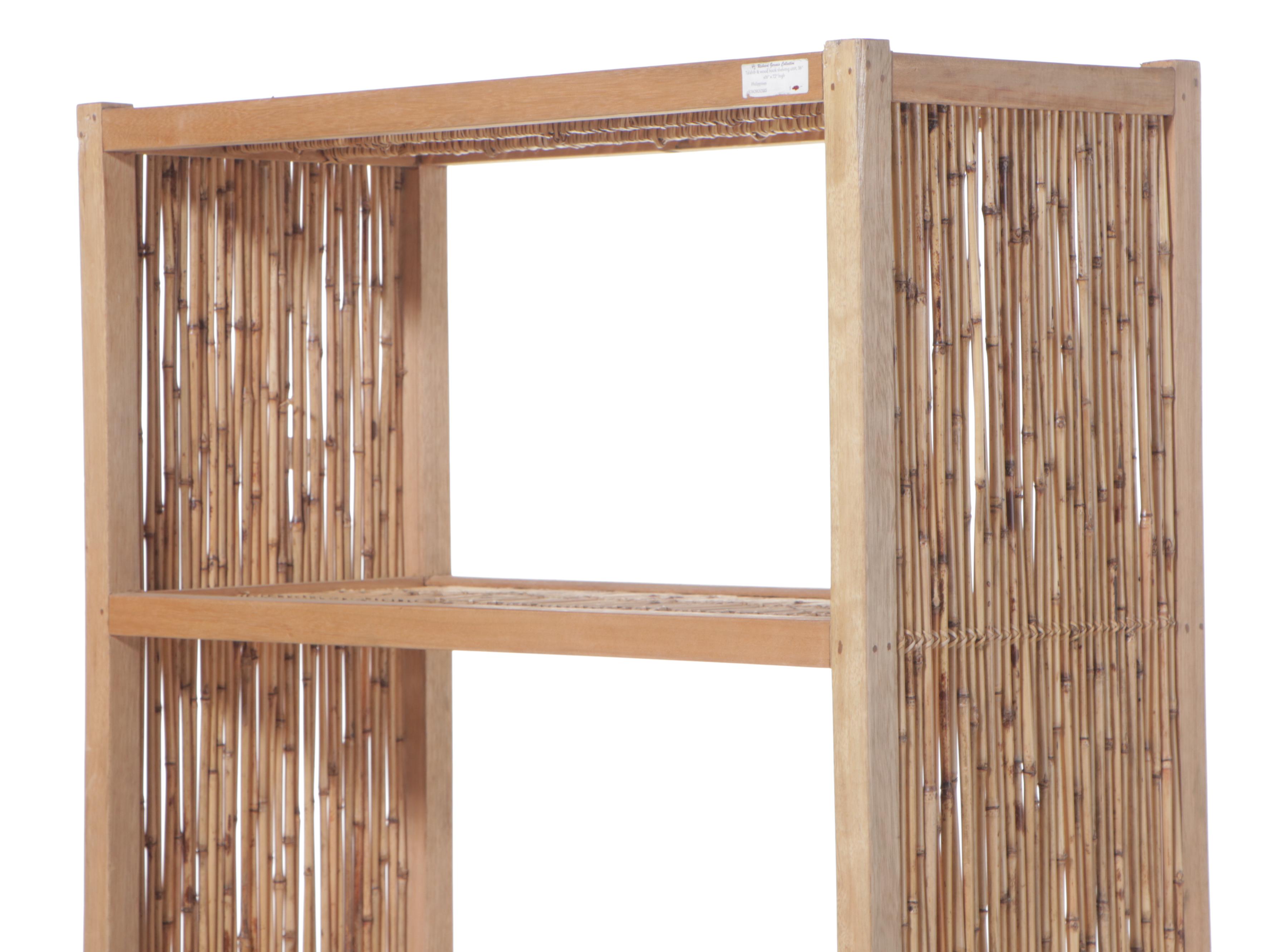 Philippine Talahib Grass and Wood Bookshelves