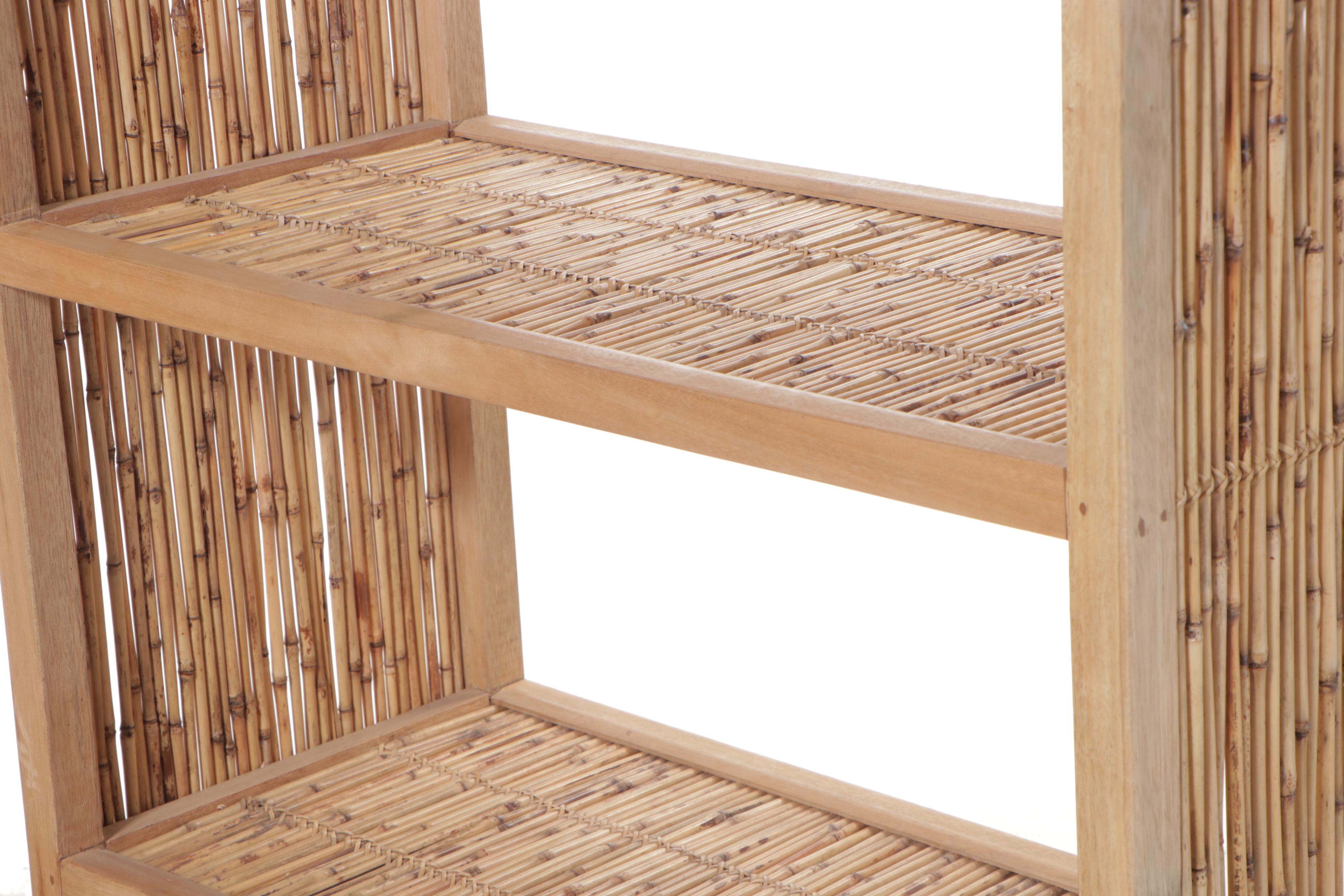 Philippine Talahib Grass and Wood Bookshelves