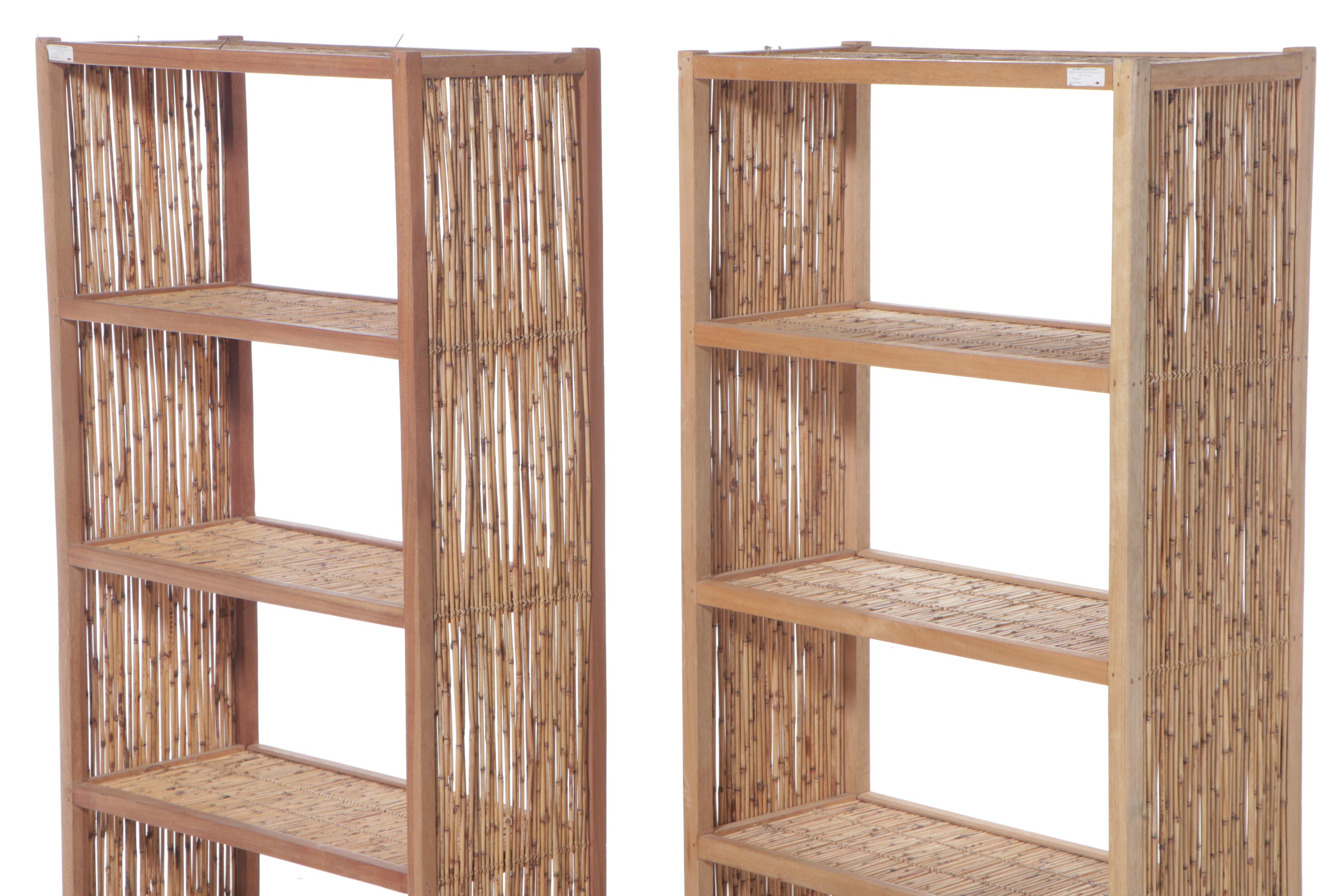Philippine Talahib Grass and Wood Bookshelves