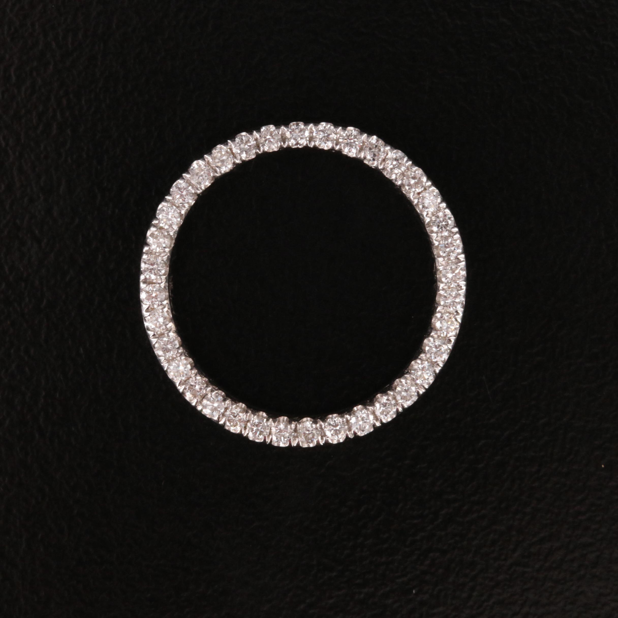 18K 0.50 CTW Diamond Circle Slide Pendant