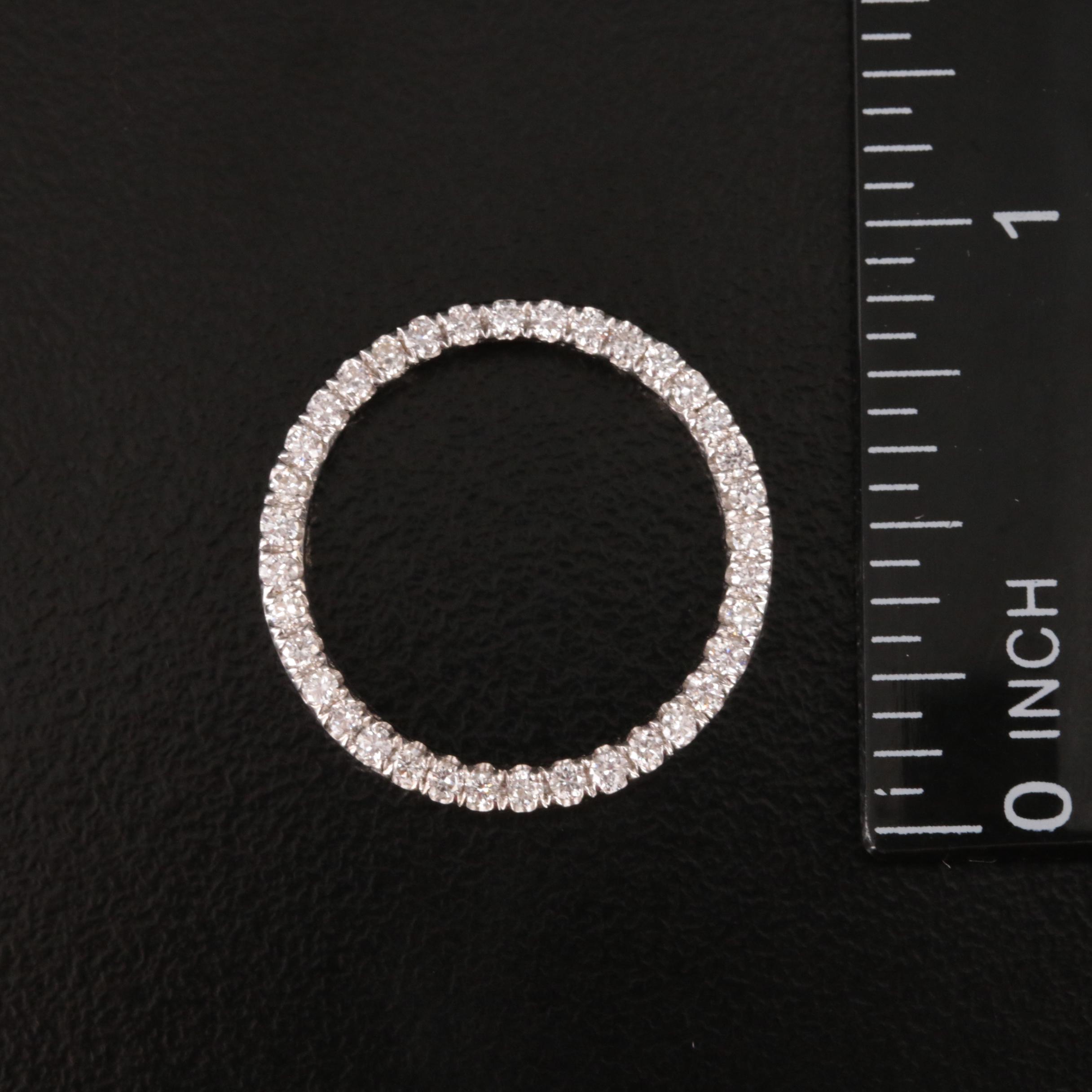 18K 0.50 CTW Diamond Circle Slide Pendant