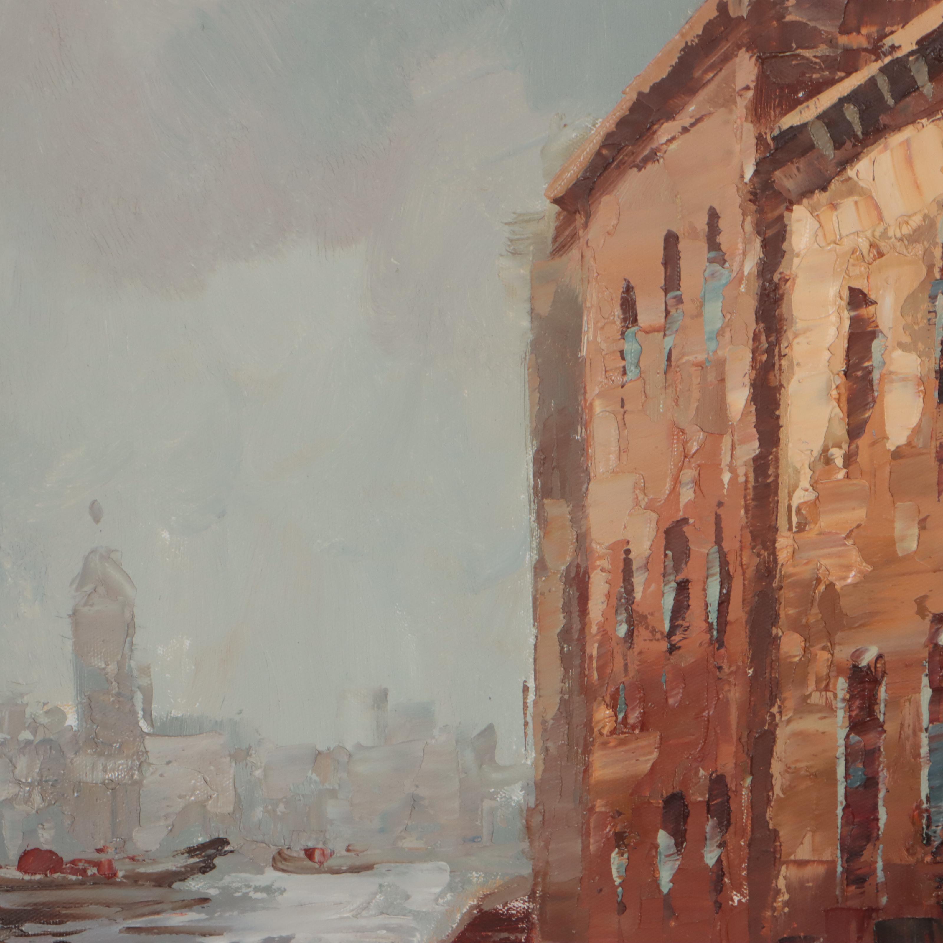 Oil Painting of Riverside Cafe