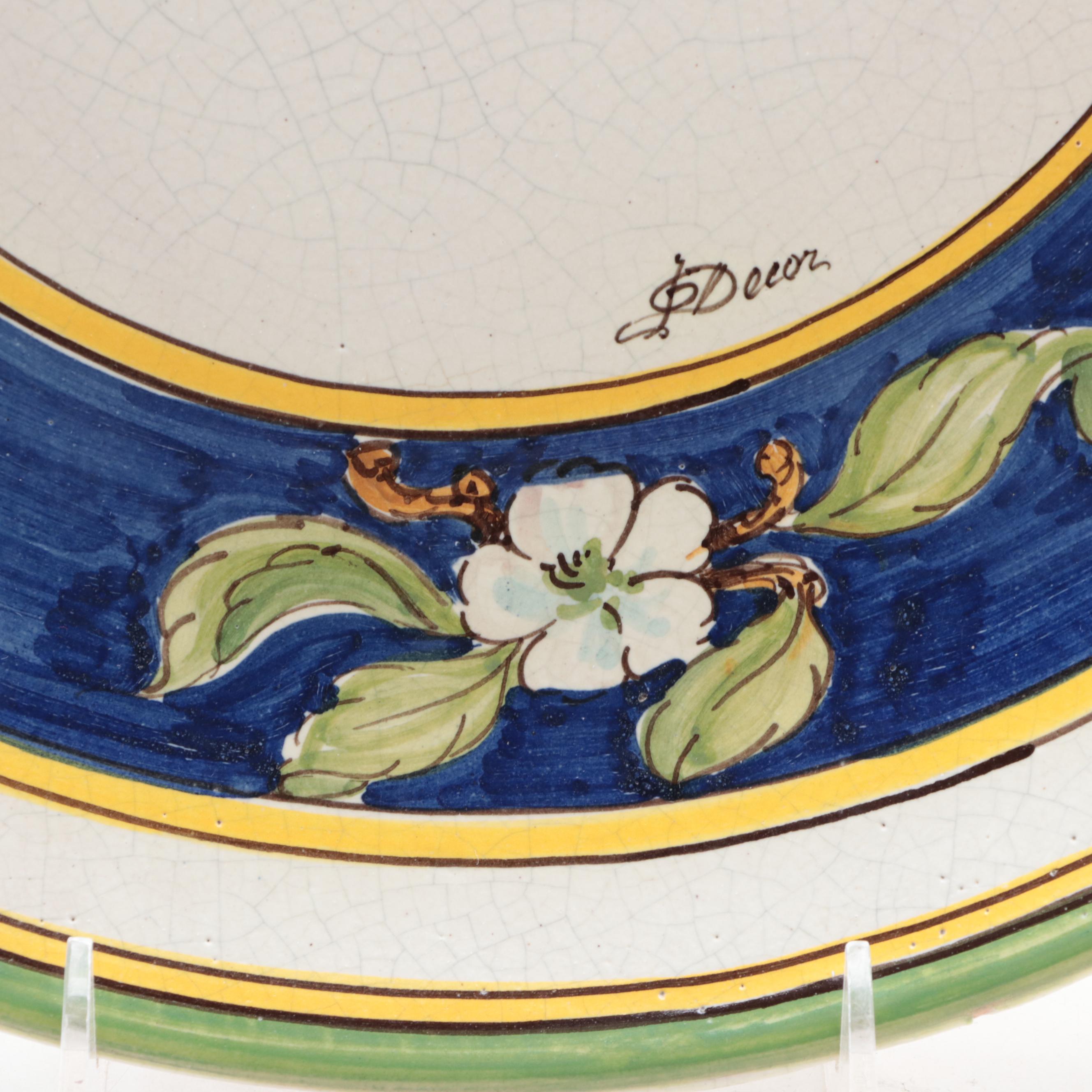 Santo Stefano di Camastra Sicilian Majolica Hand-Painted Decorative Charger