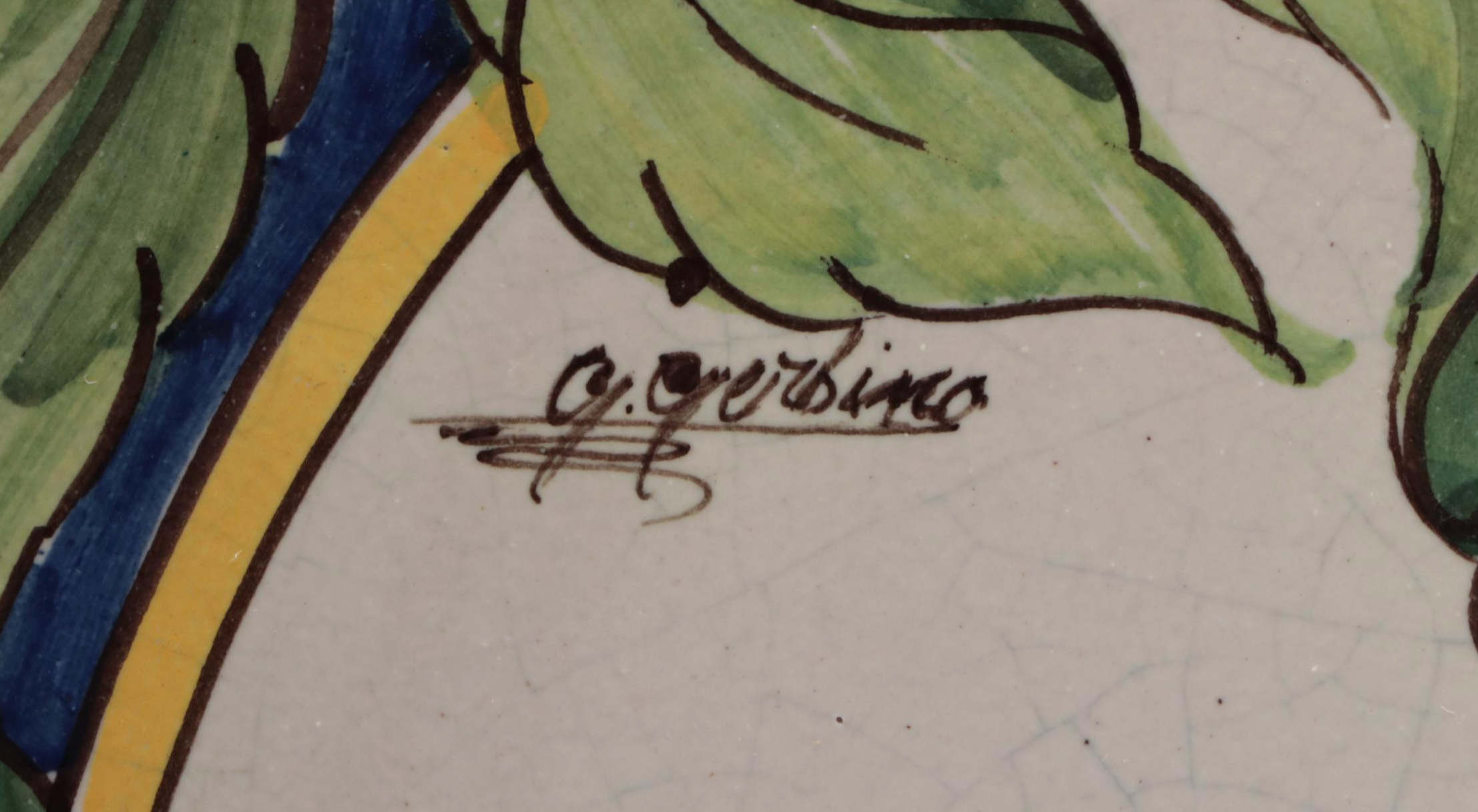 Santo Stefano di Camastra Sicilian Majolica Hand-Painted Decorative Charger