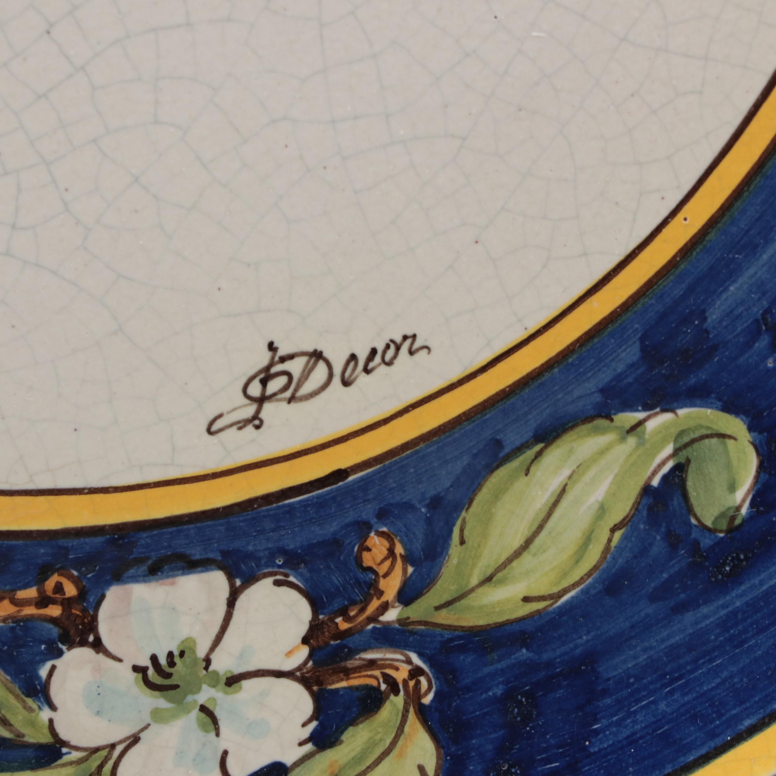 Santo Stefano di Camastra Sicilian Majolica Hand-Painted Decorative Charger