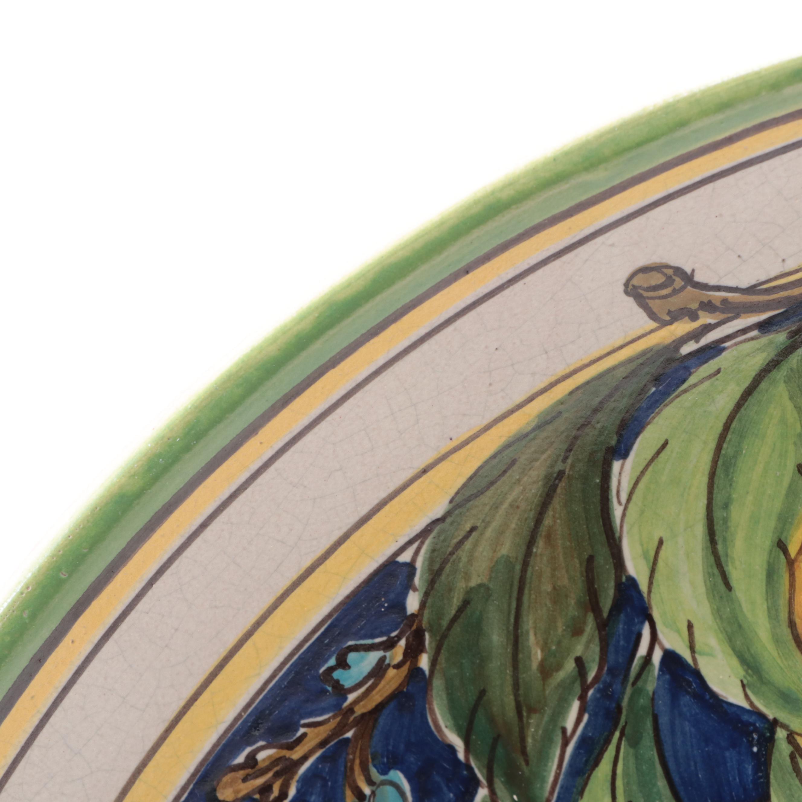 Santo Stefano di Camastra Sicilian Majolica Hand-Painted Decorative Charger