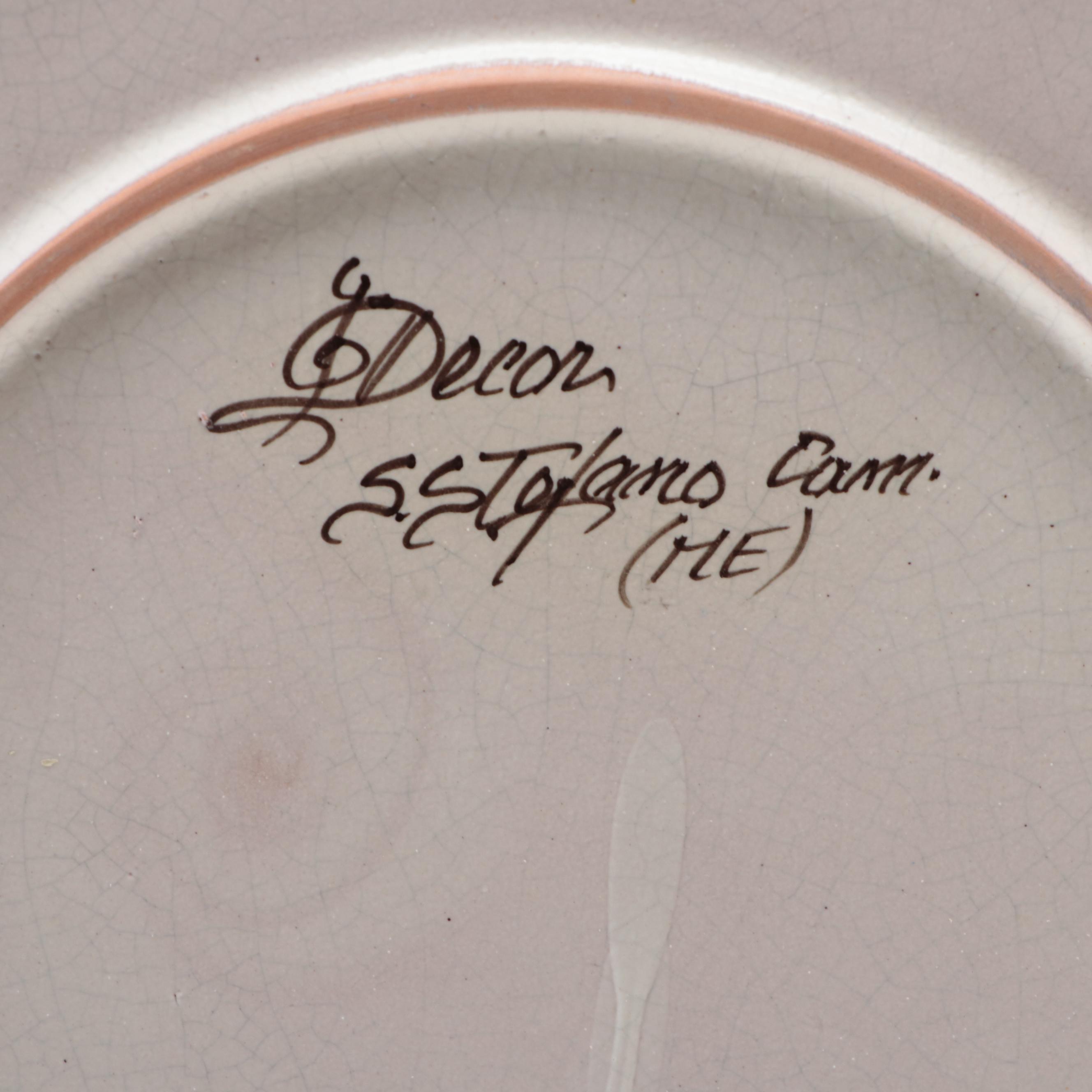 Santo Stefano di Camastra Sicilian Majolica Hand-Painted Decorative Charger