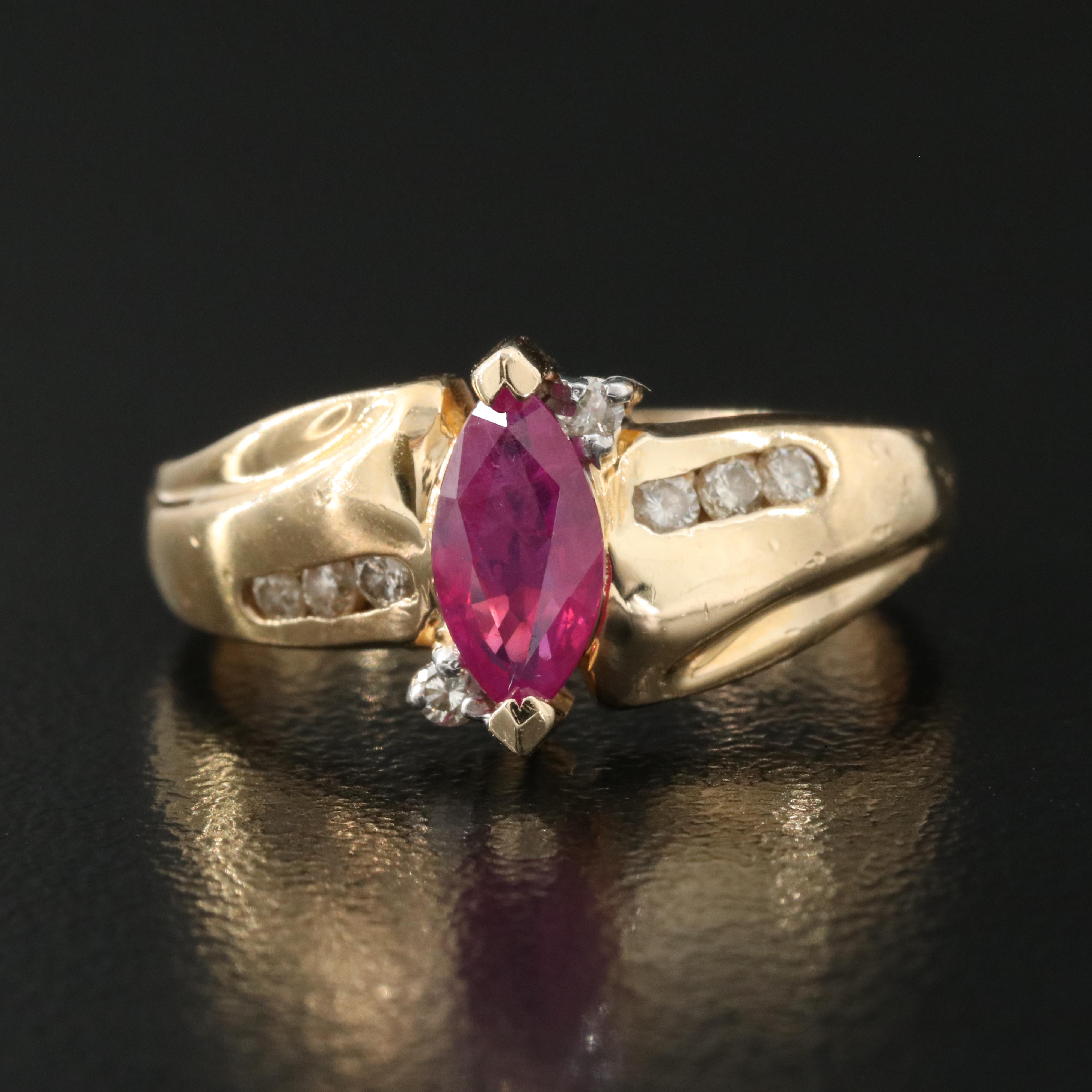 14K Ruby and Diamond Ring