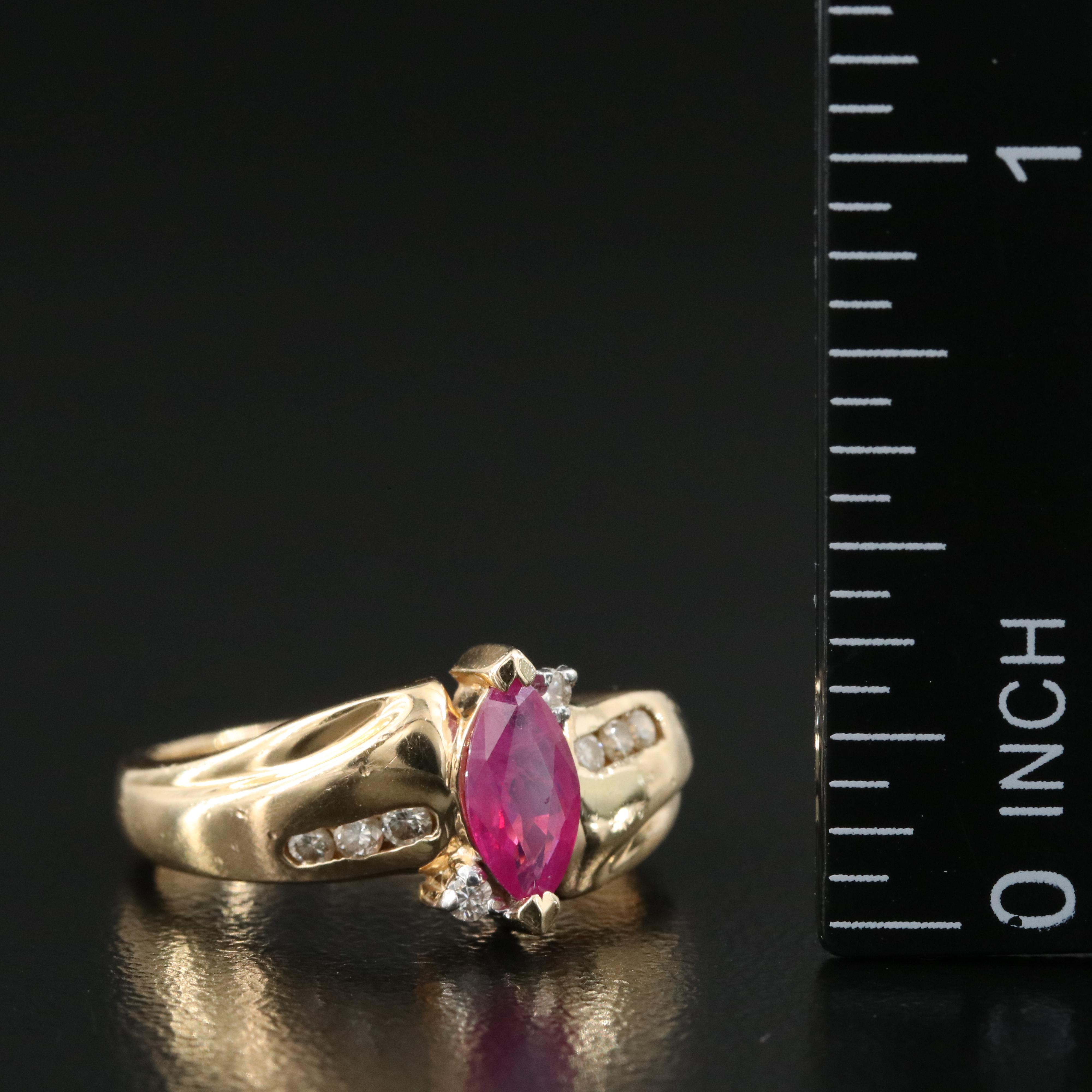 14K Ruby and Diamond Ring