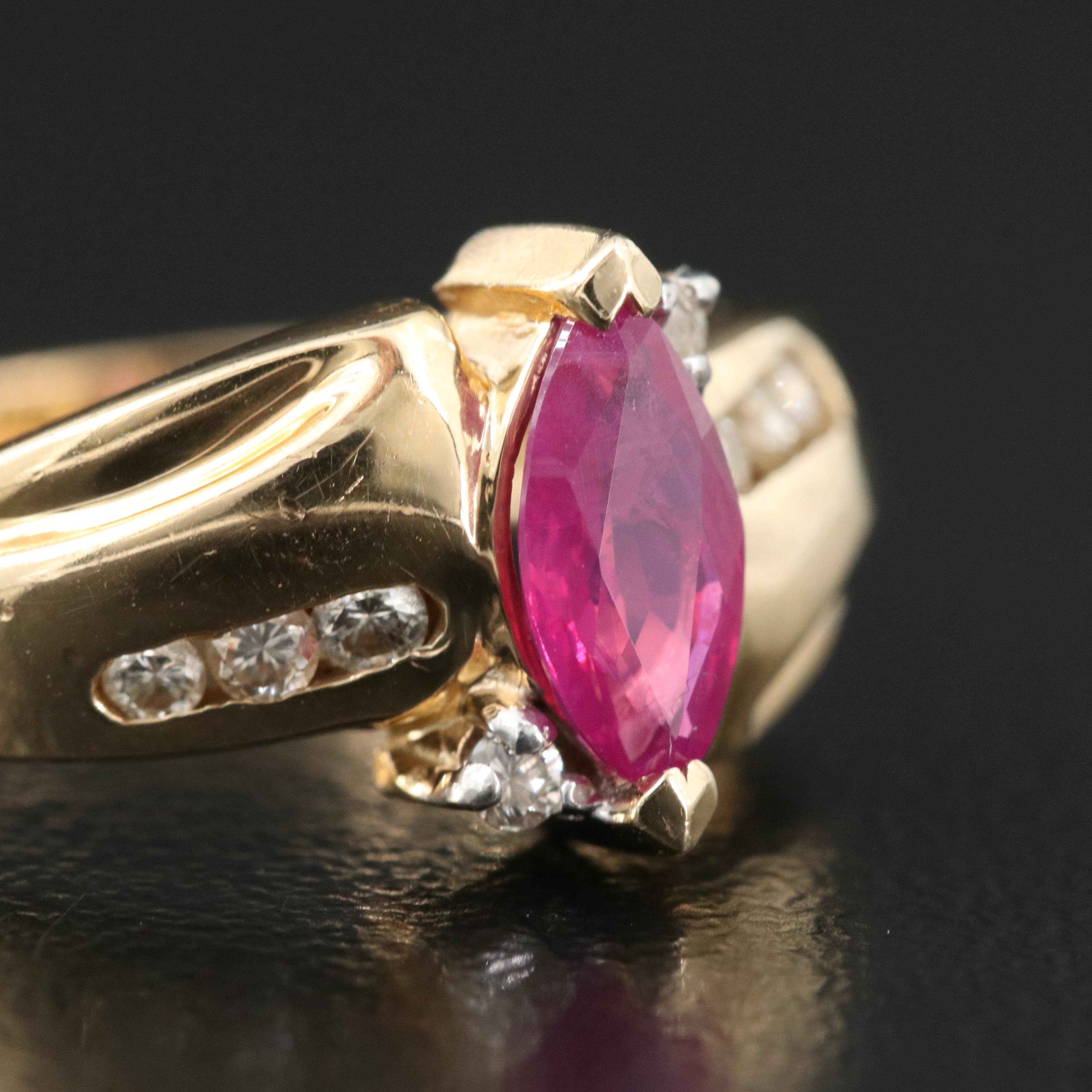14K Ruby and Diamond Ring
