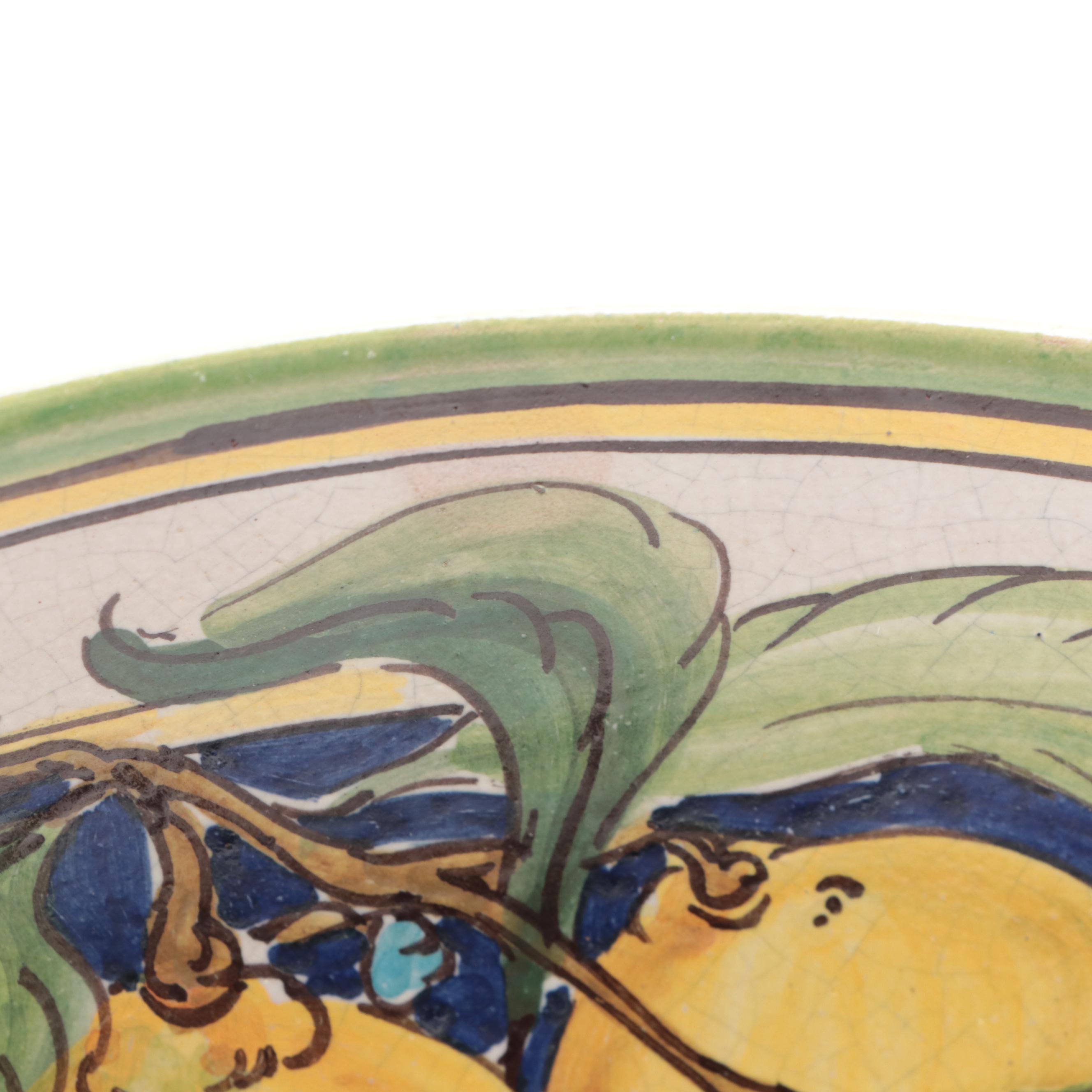 Santo Stefano di Camastra Sicilian Majolica Hand-Painted Decorative Charger