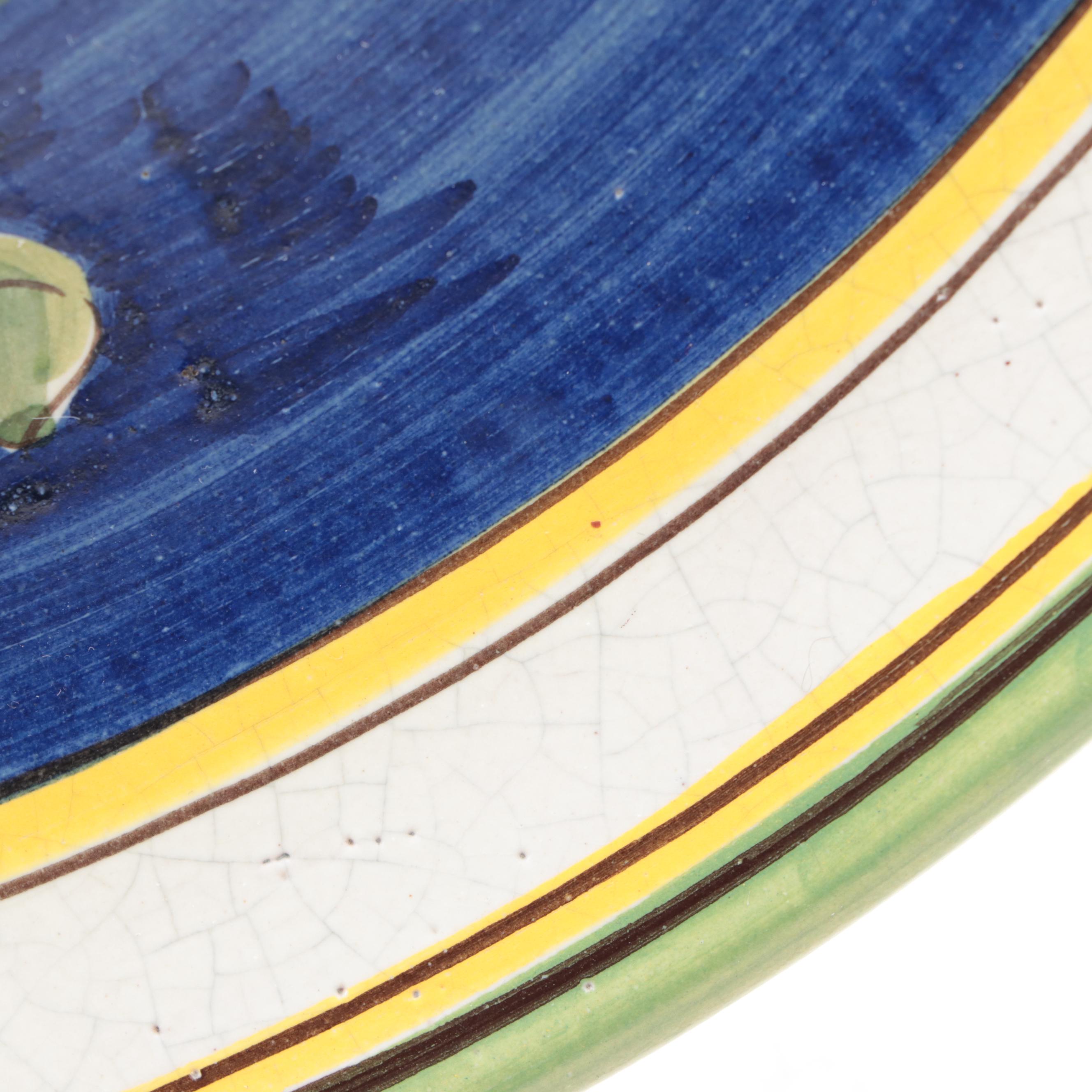 Santo Stefano di Camastra Sicilian Majolica Hand-Painted Decorative Charger