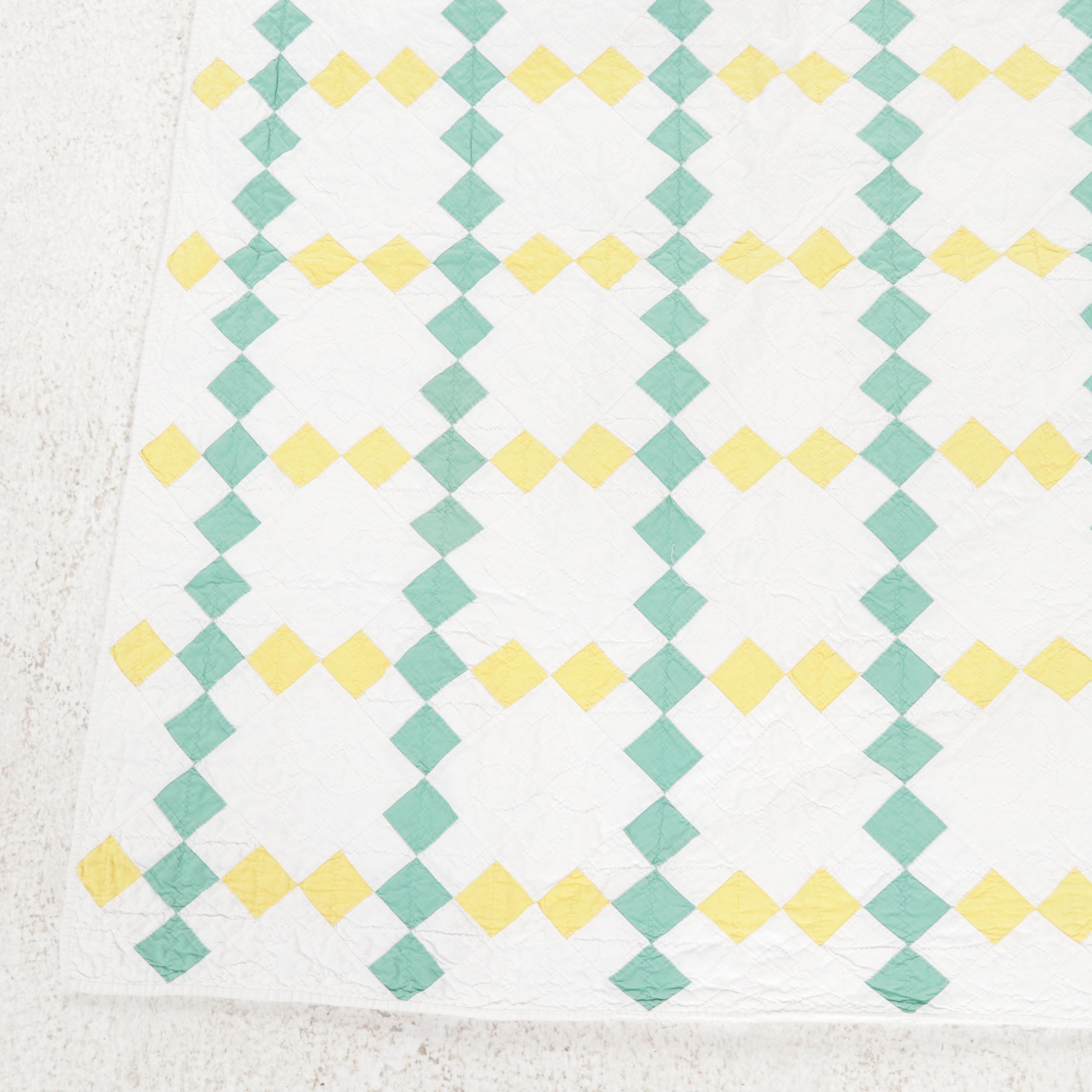 Handmade Pieced Quilt, Mid to Late 20th Century