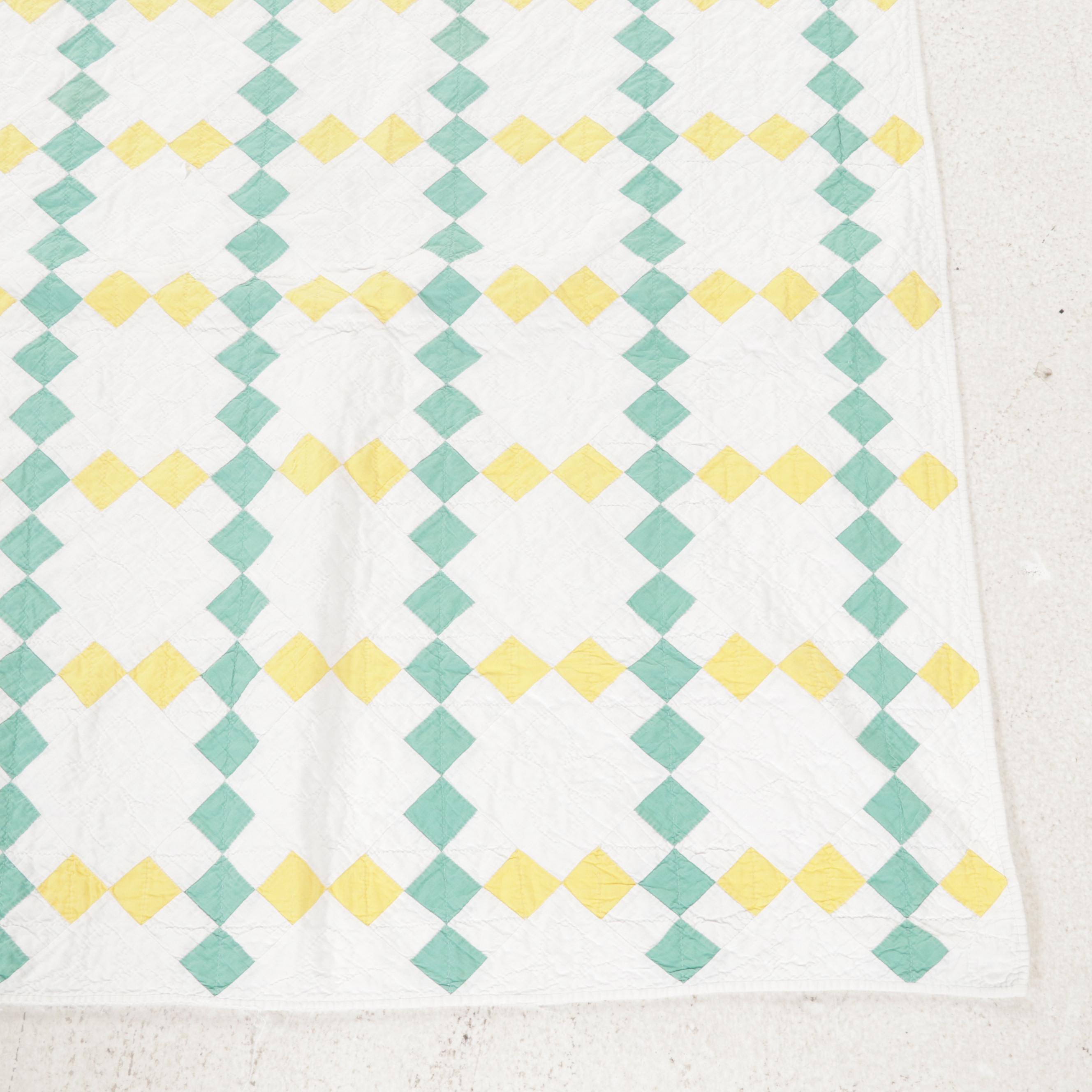 Handmade Pieced Quilt, Mid to Late 20th Century