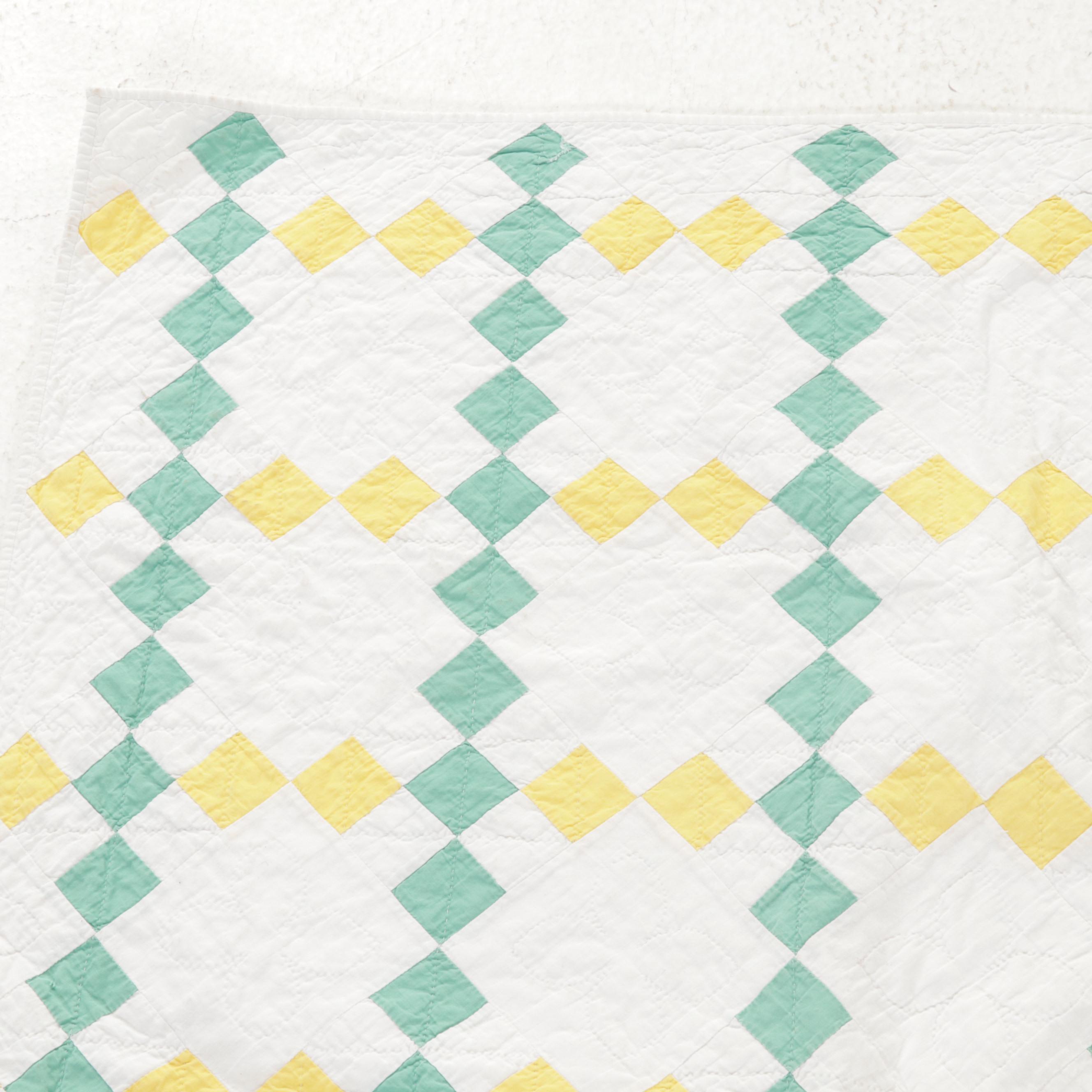 Handmade Pieced Quilt, Mid to Late 20th Century