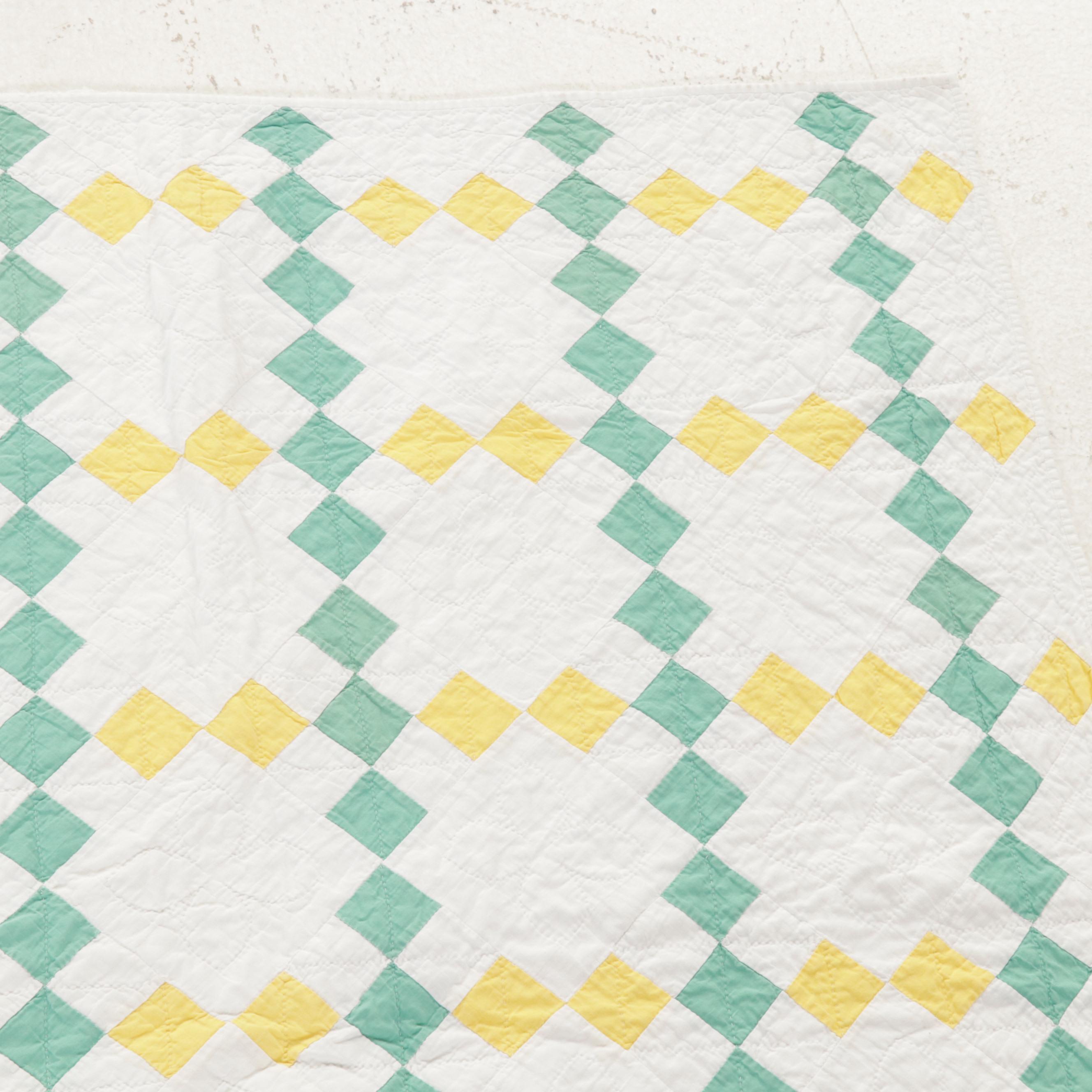 Handmade Pieced Quilt, Mid to Late 20th Century