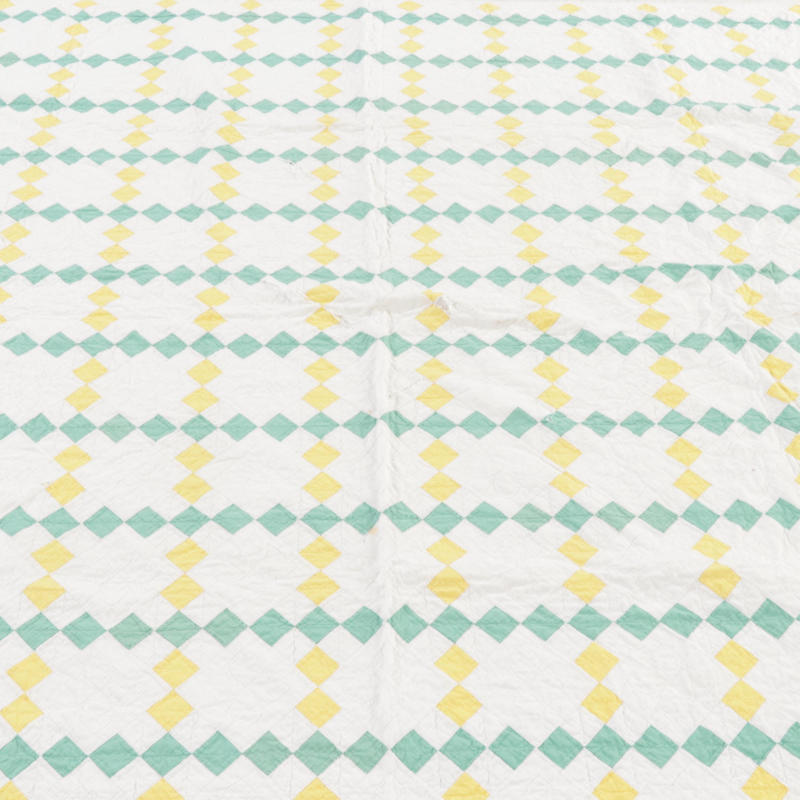 Handmade Pieced Quilt, Mid to Late 20th Century