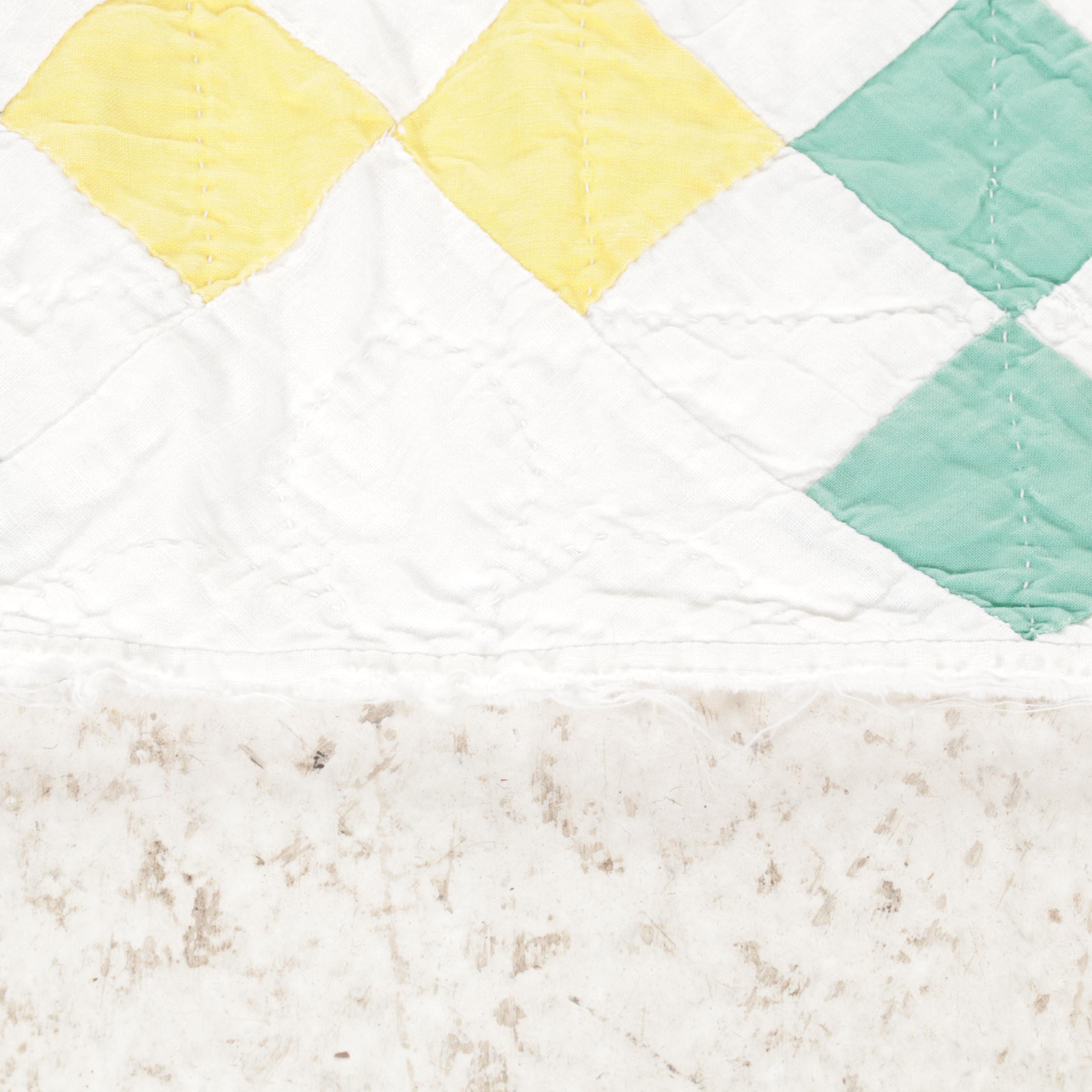 Handmade Pieced Quilt, Mid to Late 20th Century