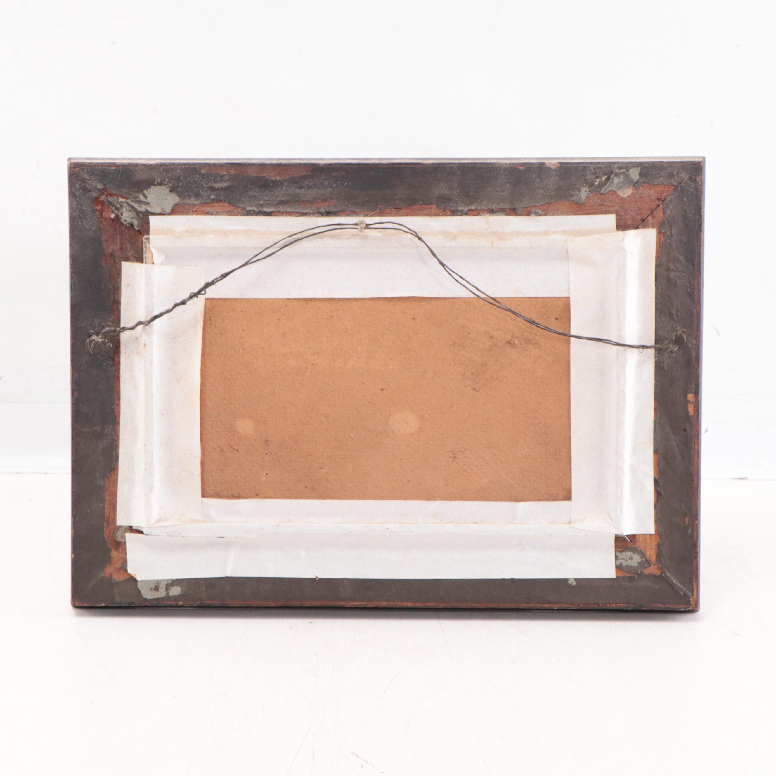 Winter Pond Landscape Oil Painting, Circa 1861