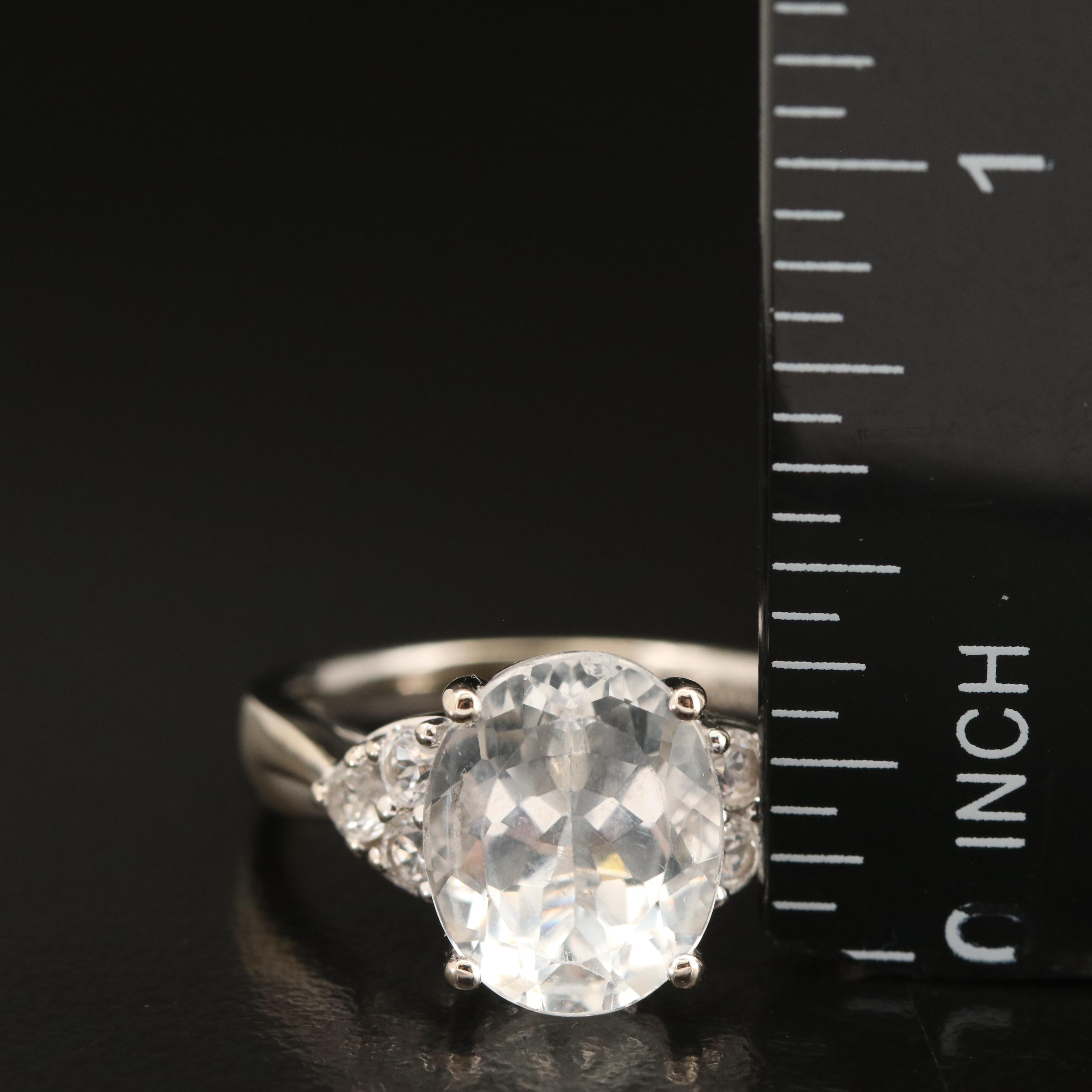 14K Sky Blue and White Topaz Ring