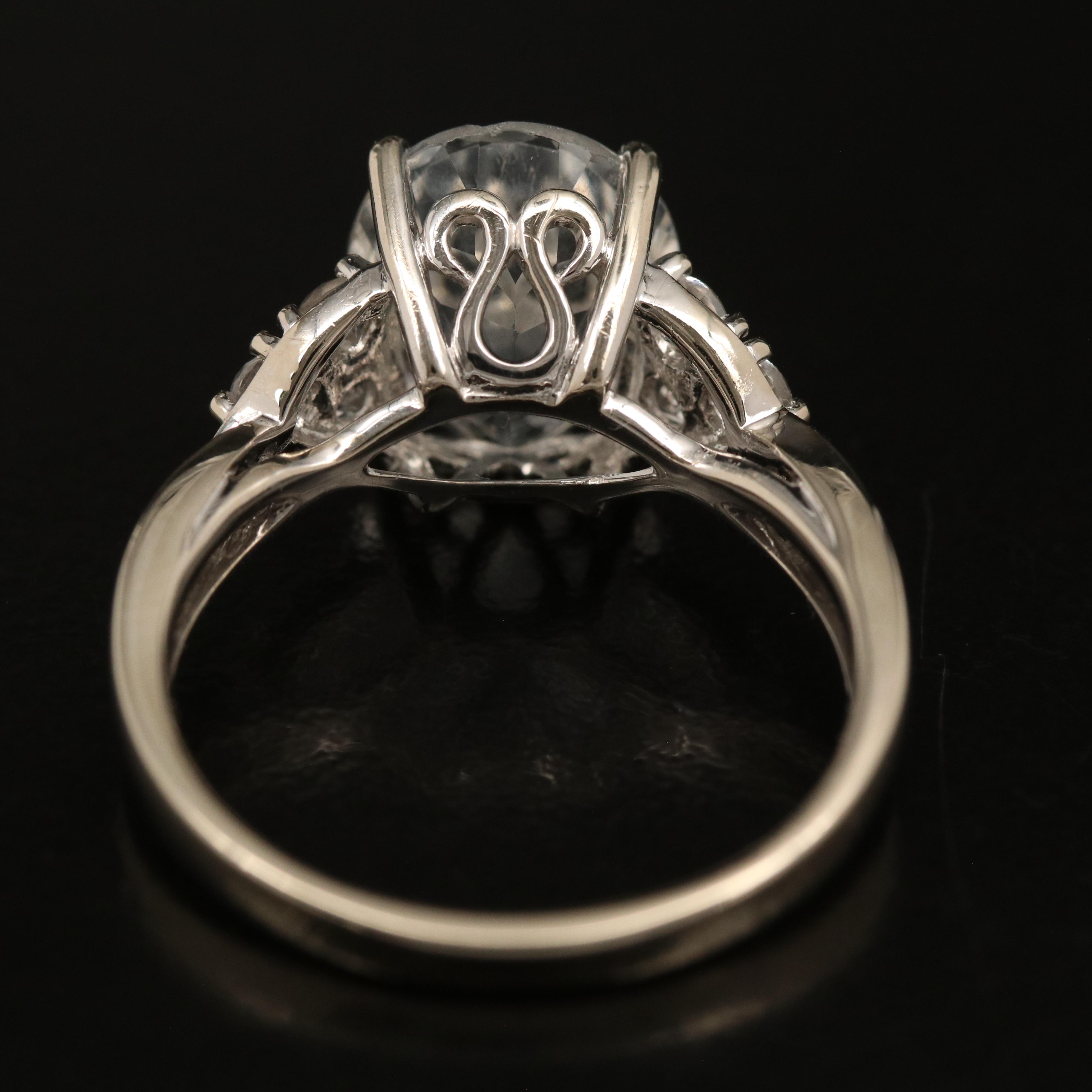 14K Sky Blue and White Topaz Ring