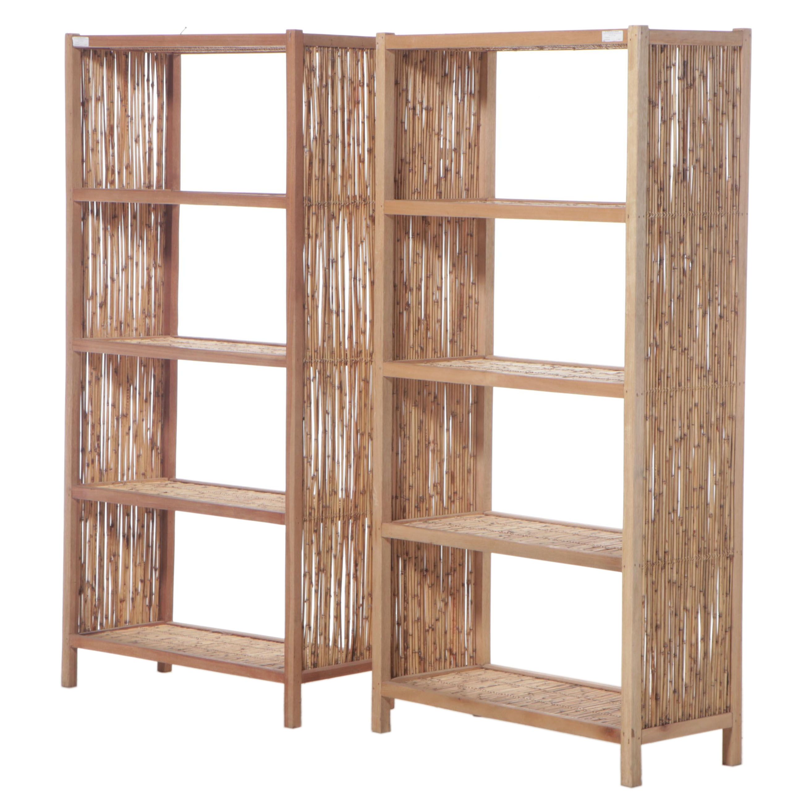 Philippine Talahib Grass and Wood Bookshelves