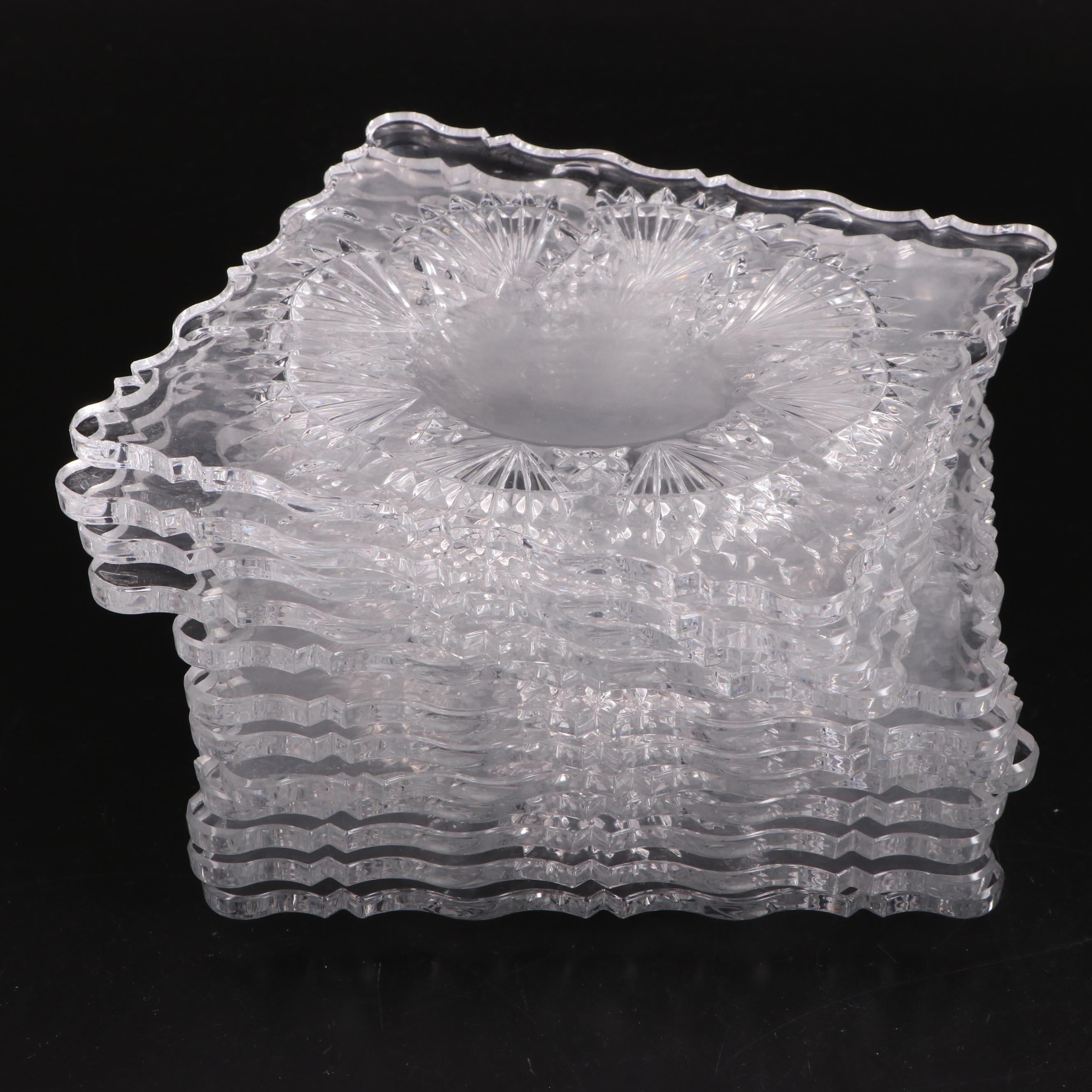 Shannon Crystal Scallop Design Cake Plates and Other Glass Dessert Plates
