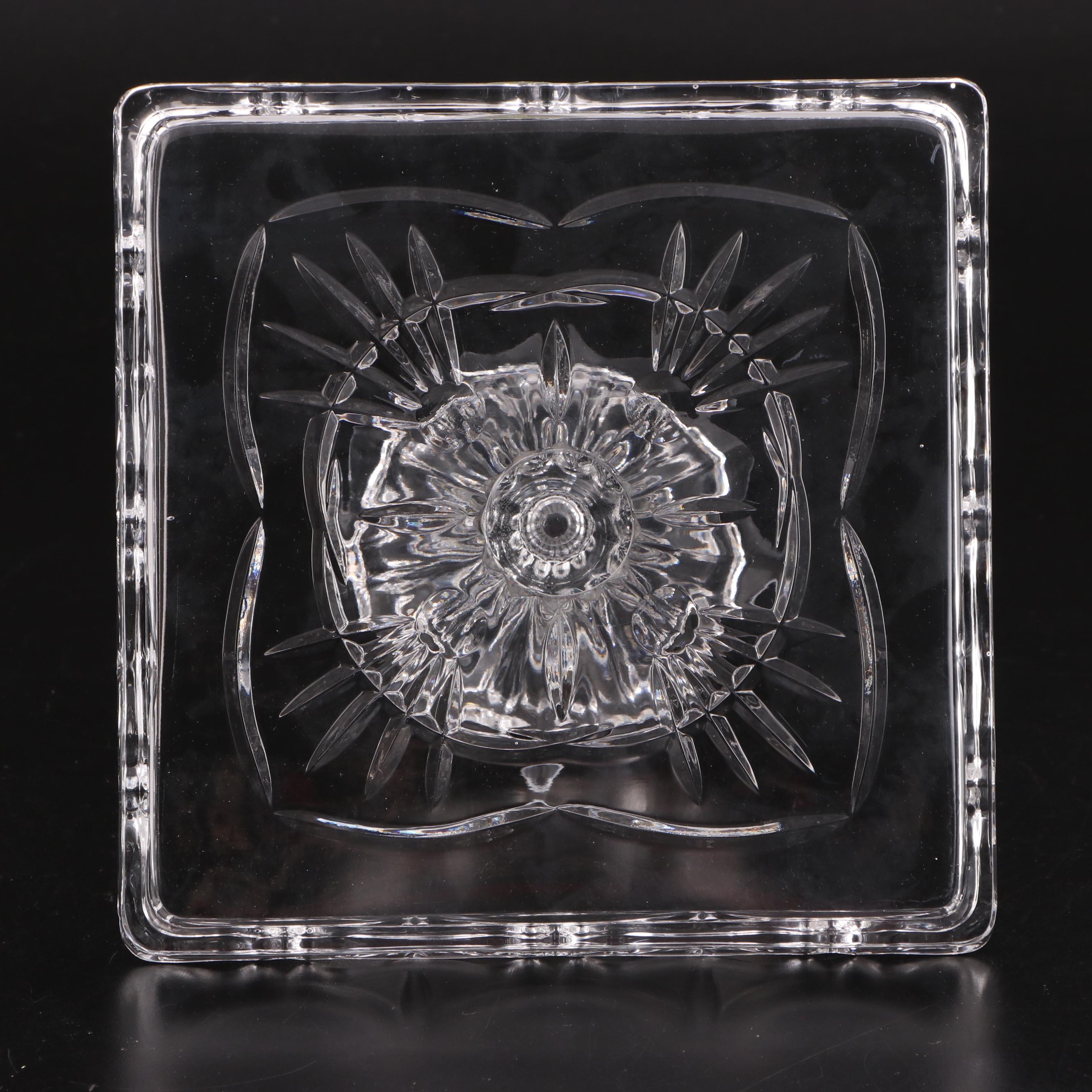 Shannon Crystal Scallop Design Cake Plates and Other Glass Dessert Plates