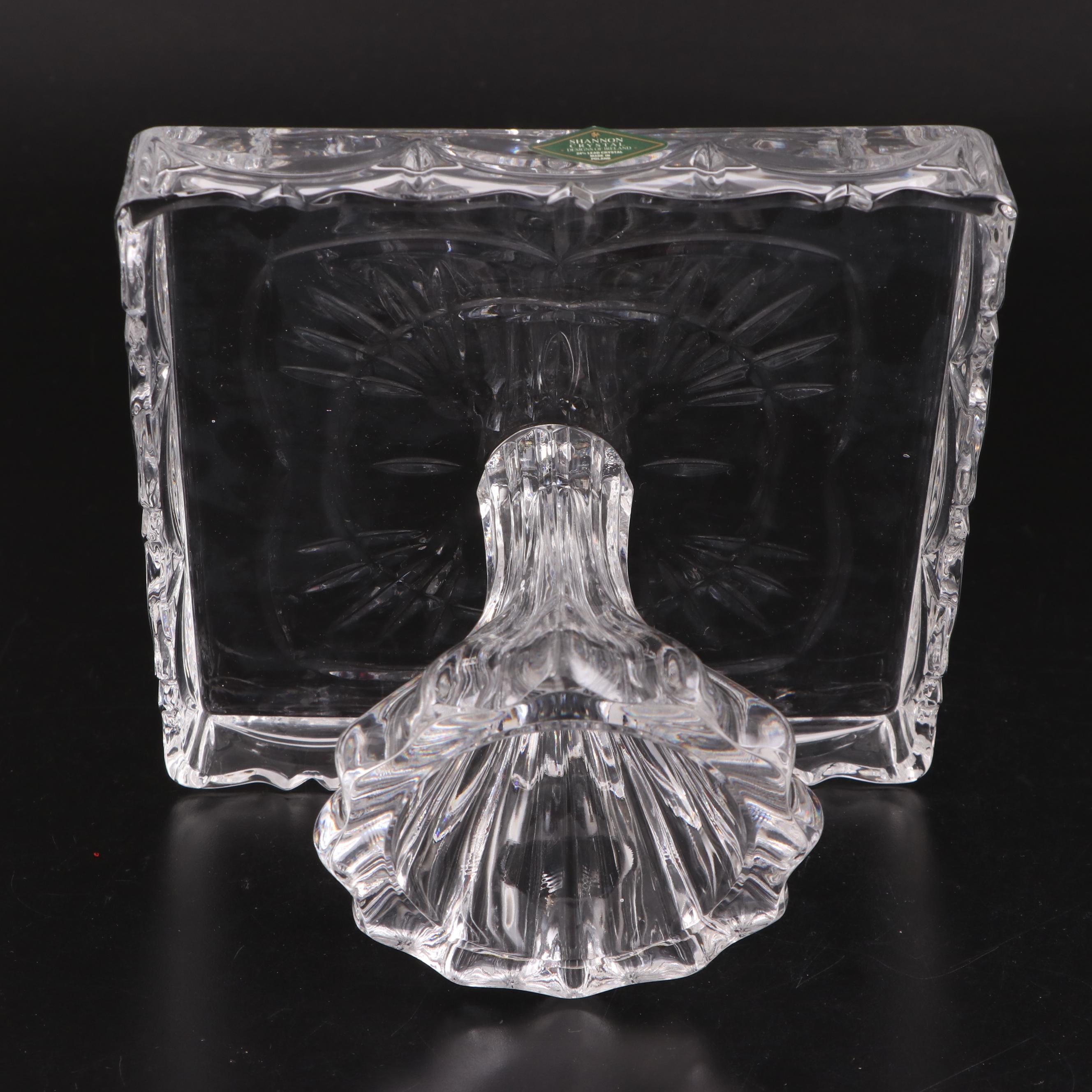 Shannon Crystal Scallop Design Cake Plates and Other Glass Dessert Plates