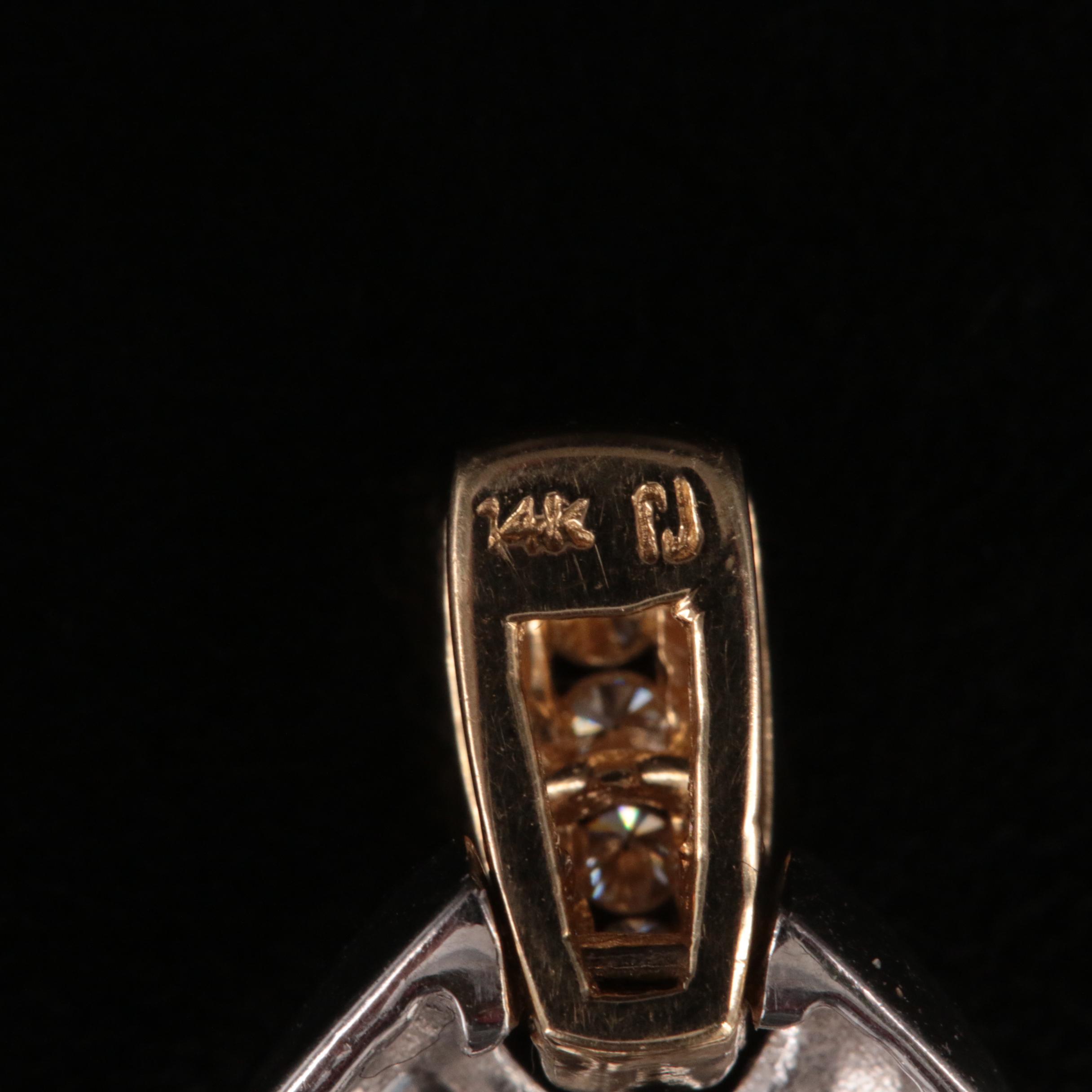 14K Diamond Two-Tone Crossover Pendant