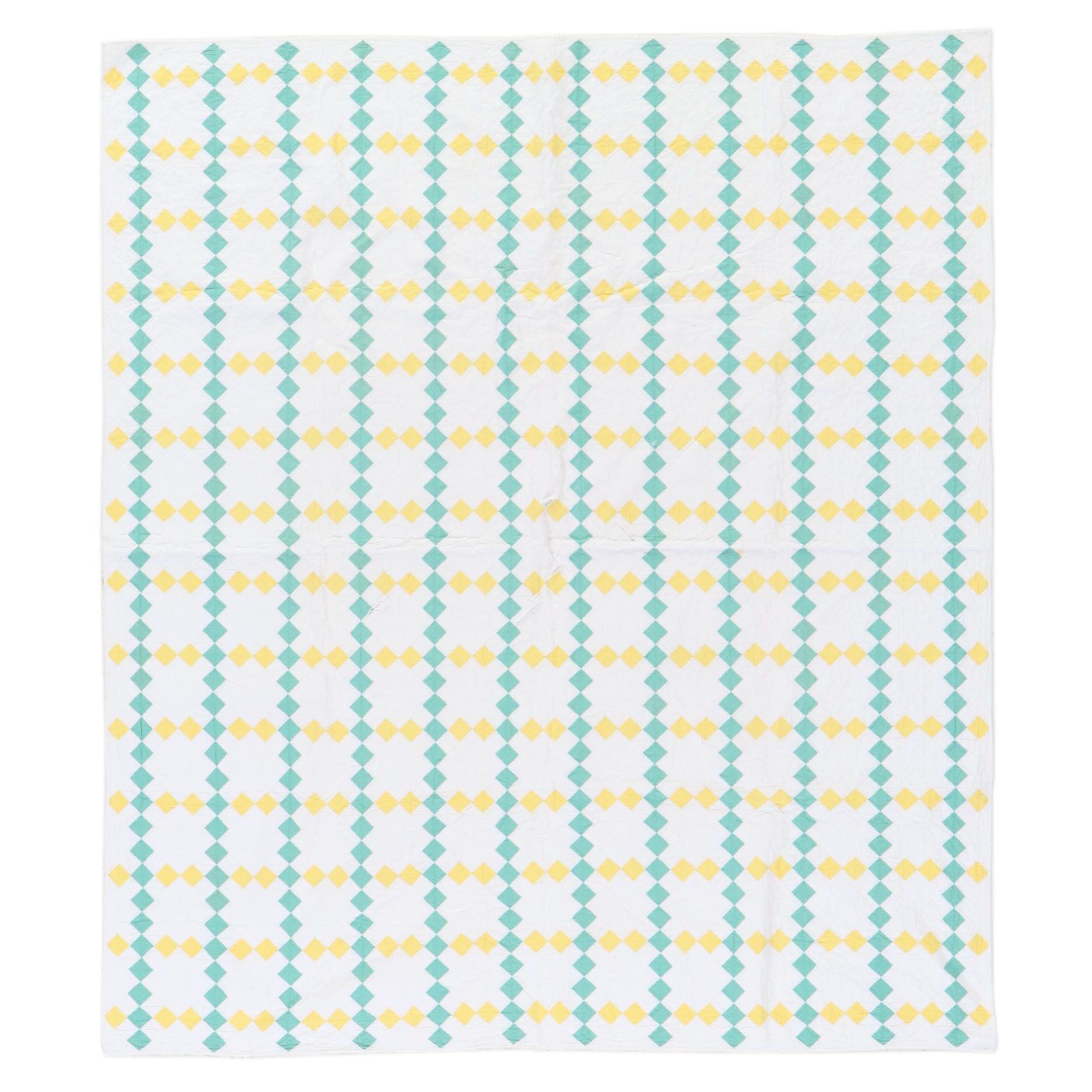 Handmade Pieced Quilt, Mid to Late 20th Century