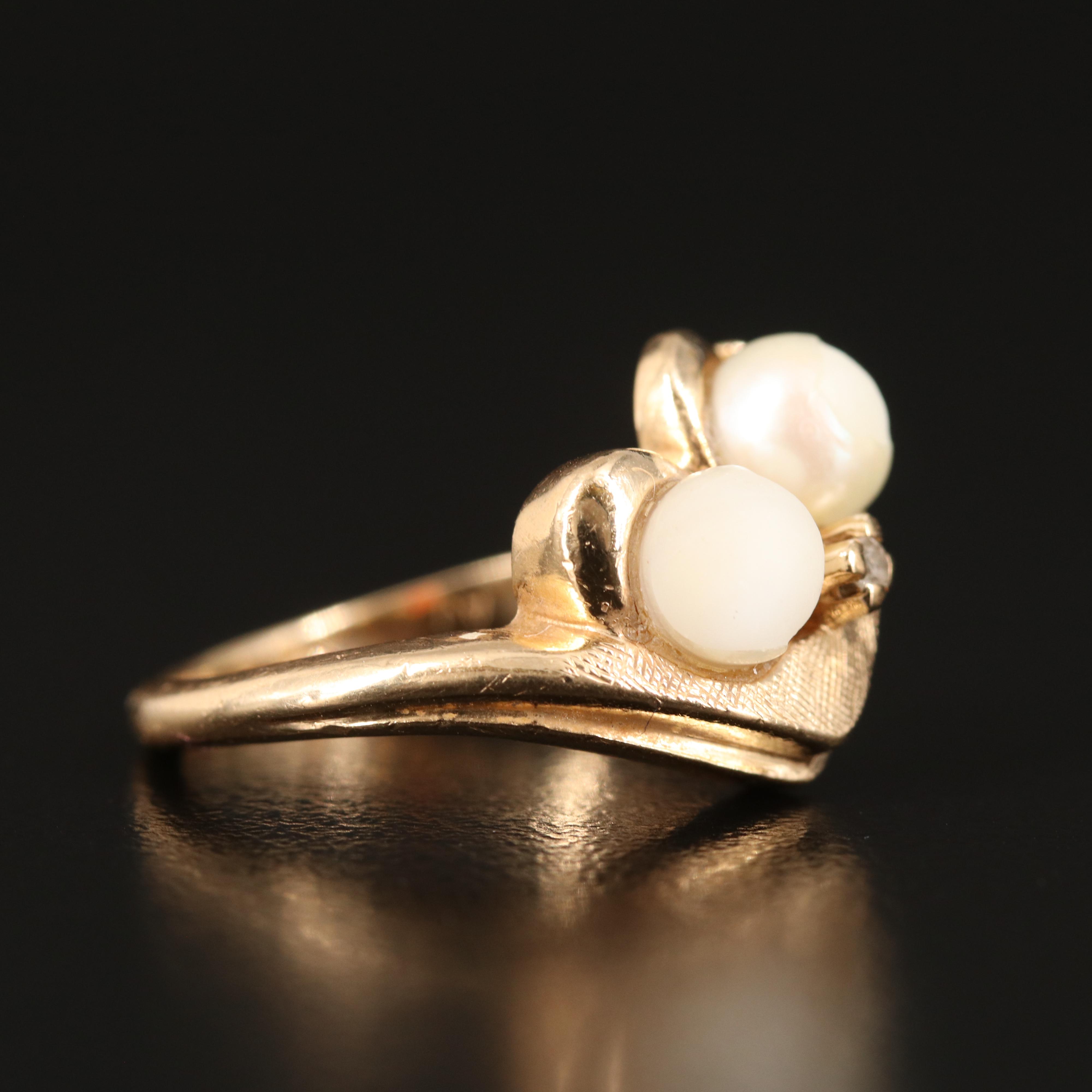 14K Pearl and Spinel Ring