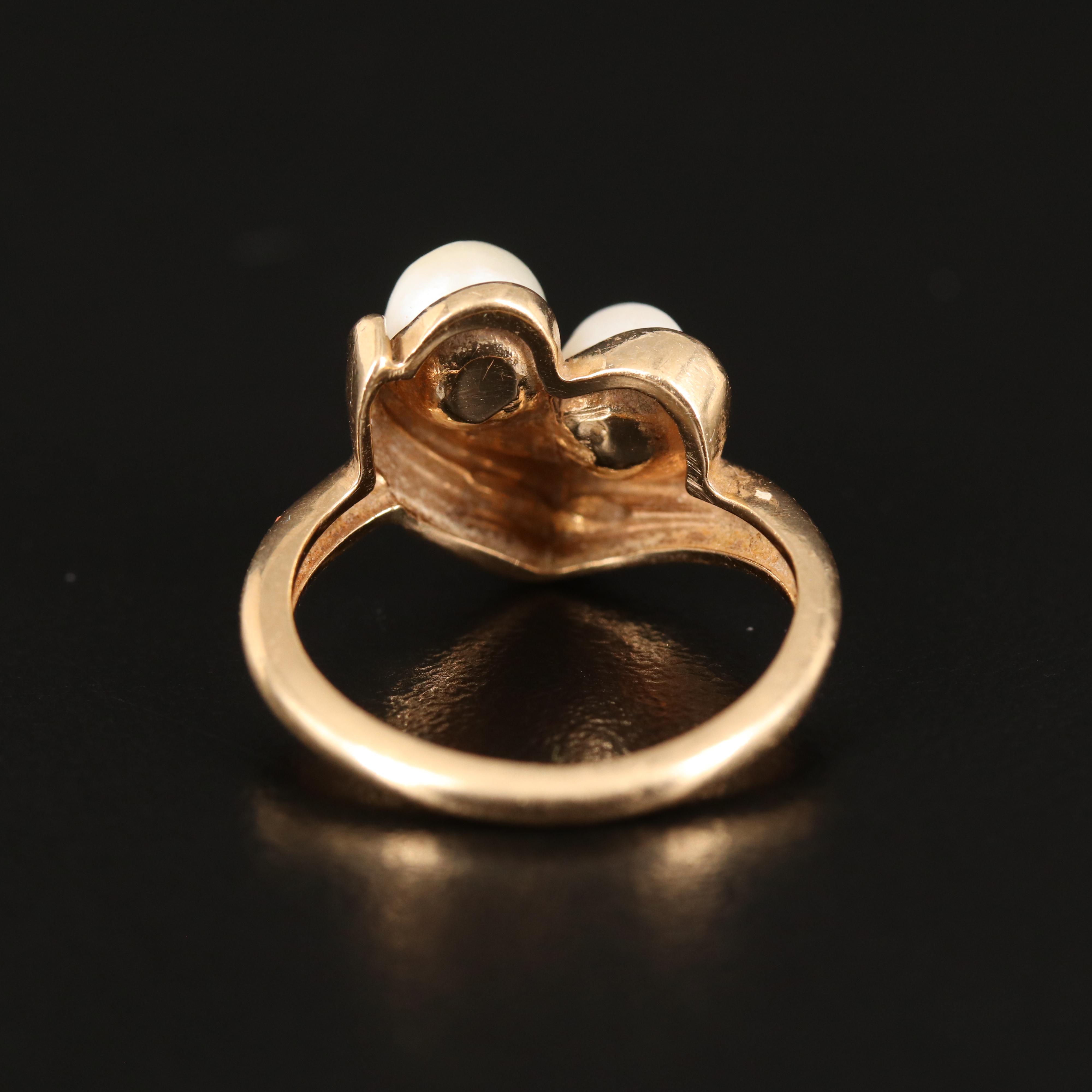 14K Pearl and Spinel Ring