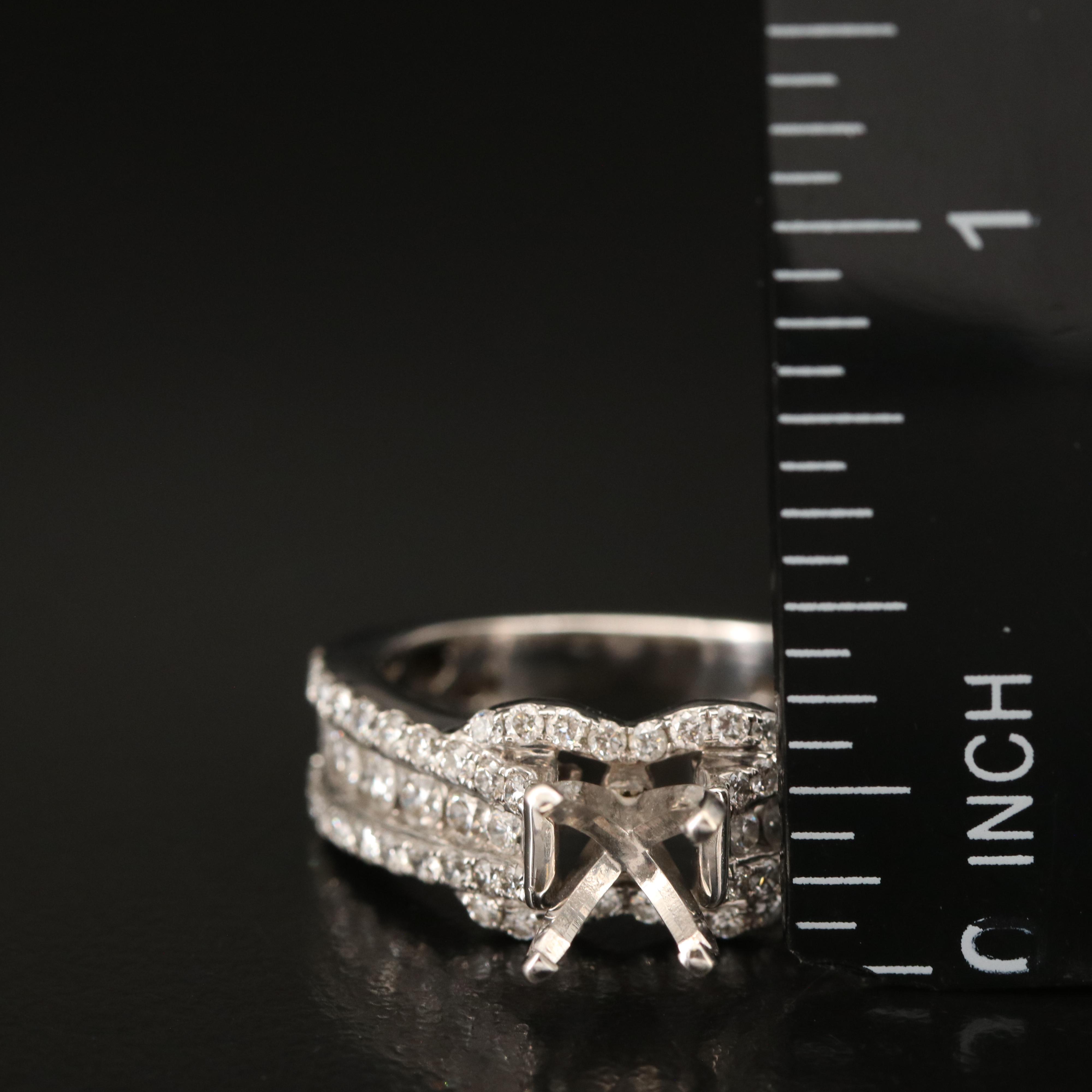 14K 1.52 CTW Diamond Semi Mount Ring
