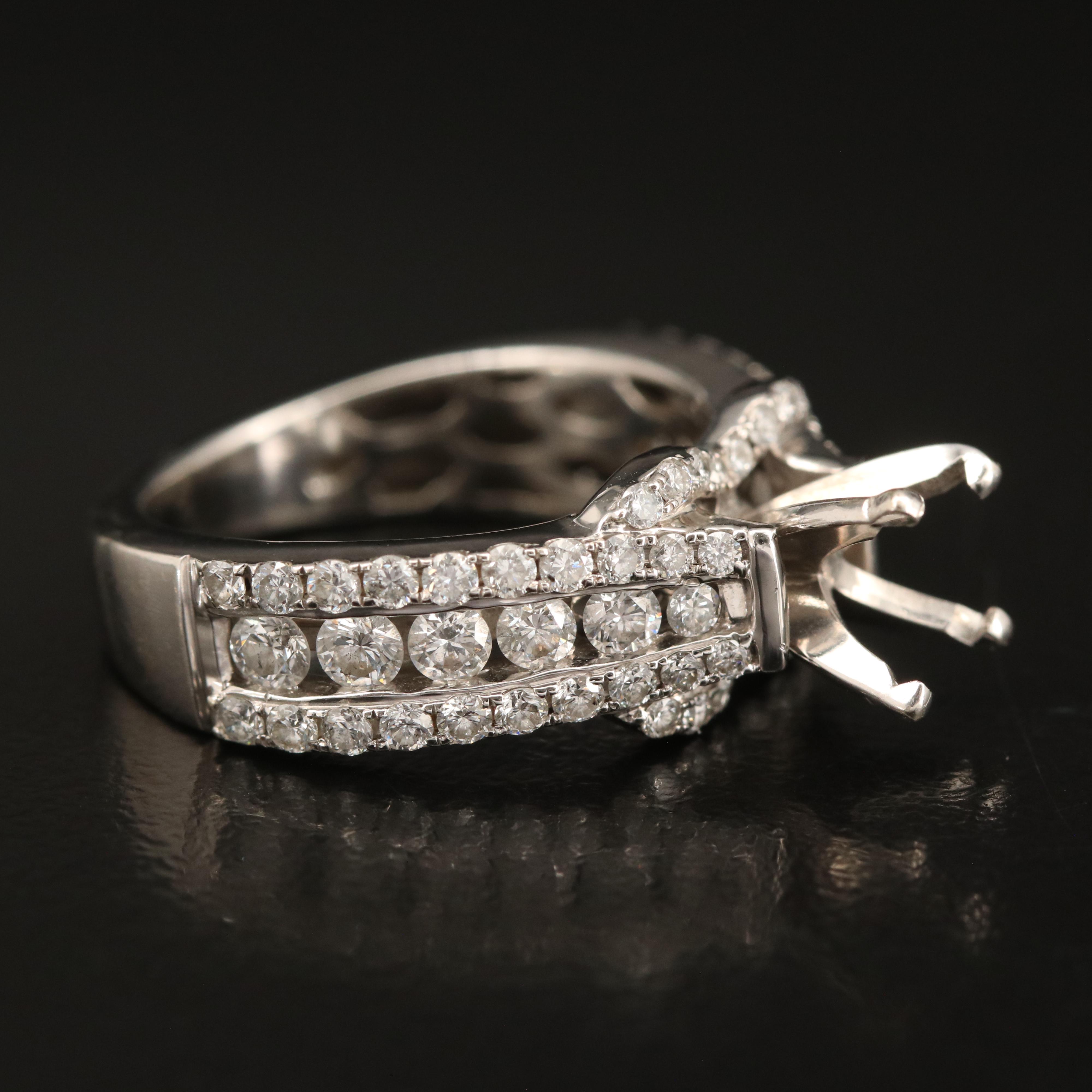 14K 1.52 CTW Diamond Semi Mount Ring