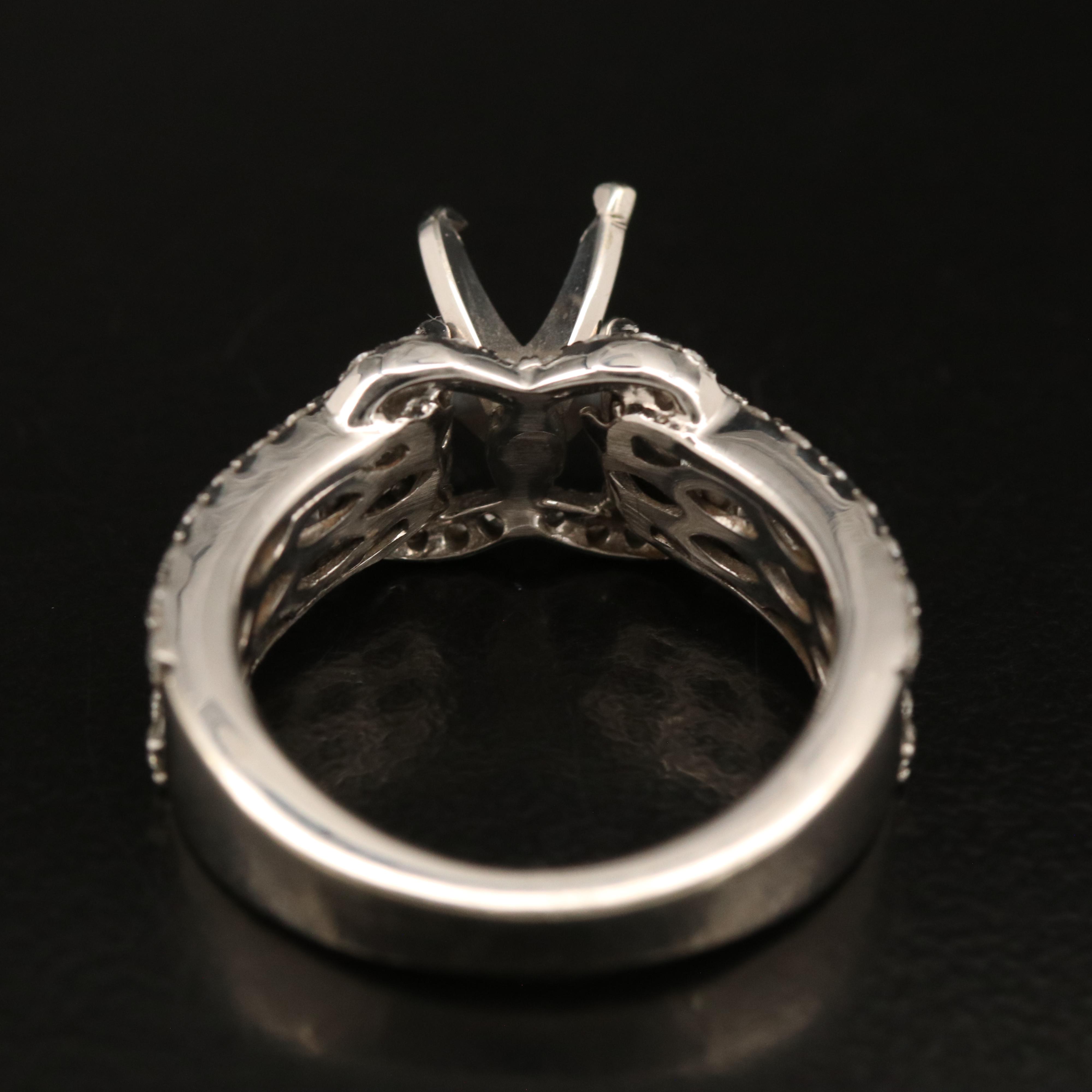 14K 1.52 CTW Diamond Semi Mount Ring